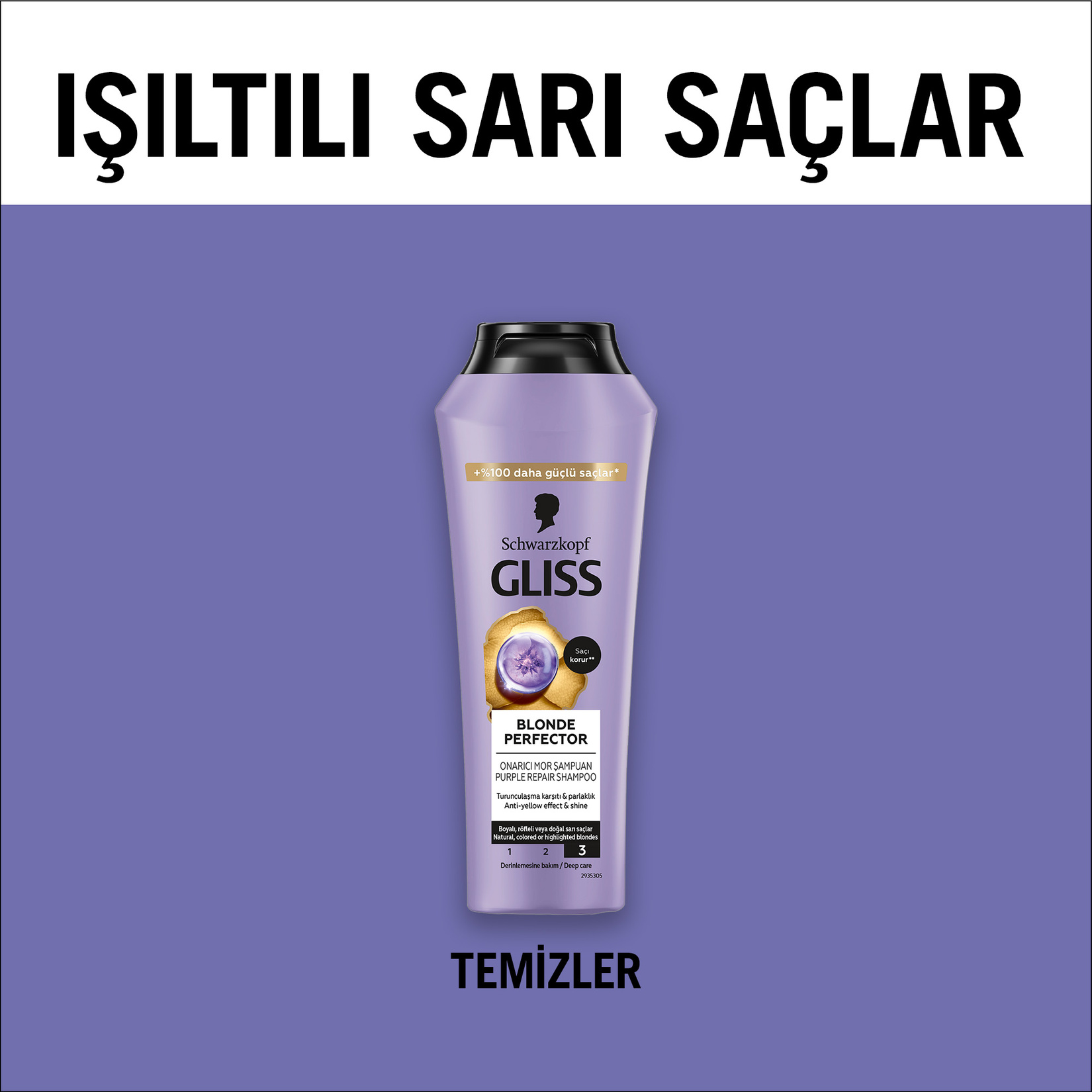 Gliss Blonde Perfector Onarıcı Mor Şampuan 250 Ml - Görsel 7