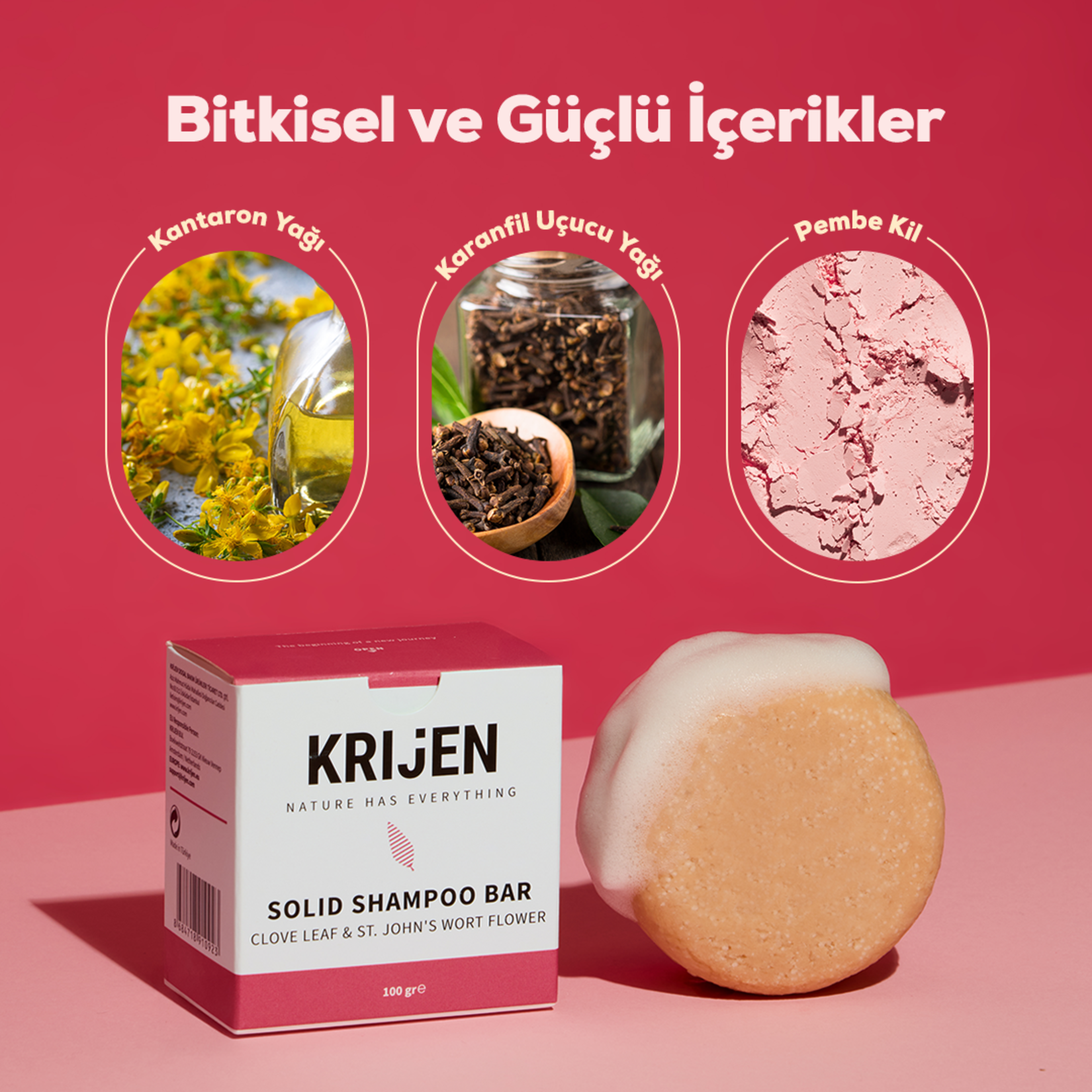 Krijen Karanfil & Kantaron Katı Şampuan 100 G - Görsel 2