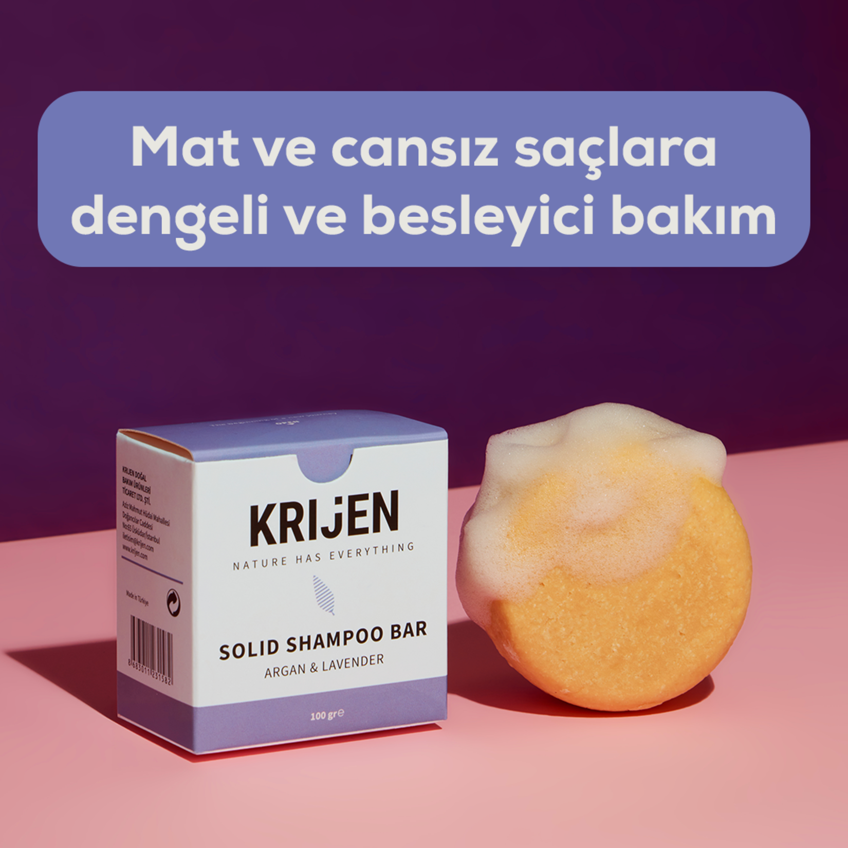 Krijen Argan & Lavanta Katı Şampuan 100 G - Görsel 5