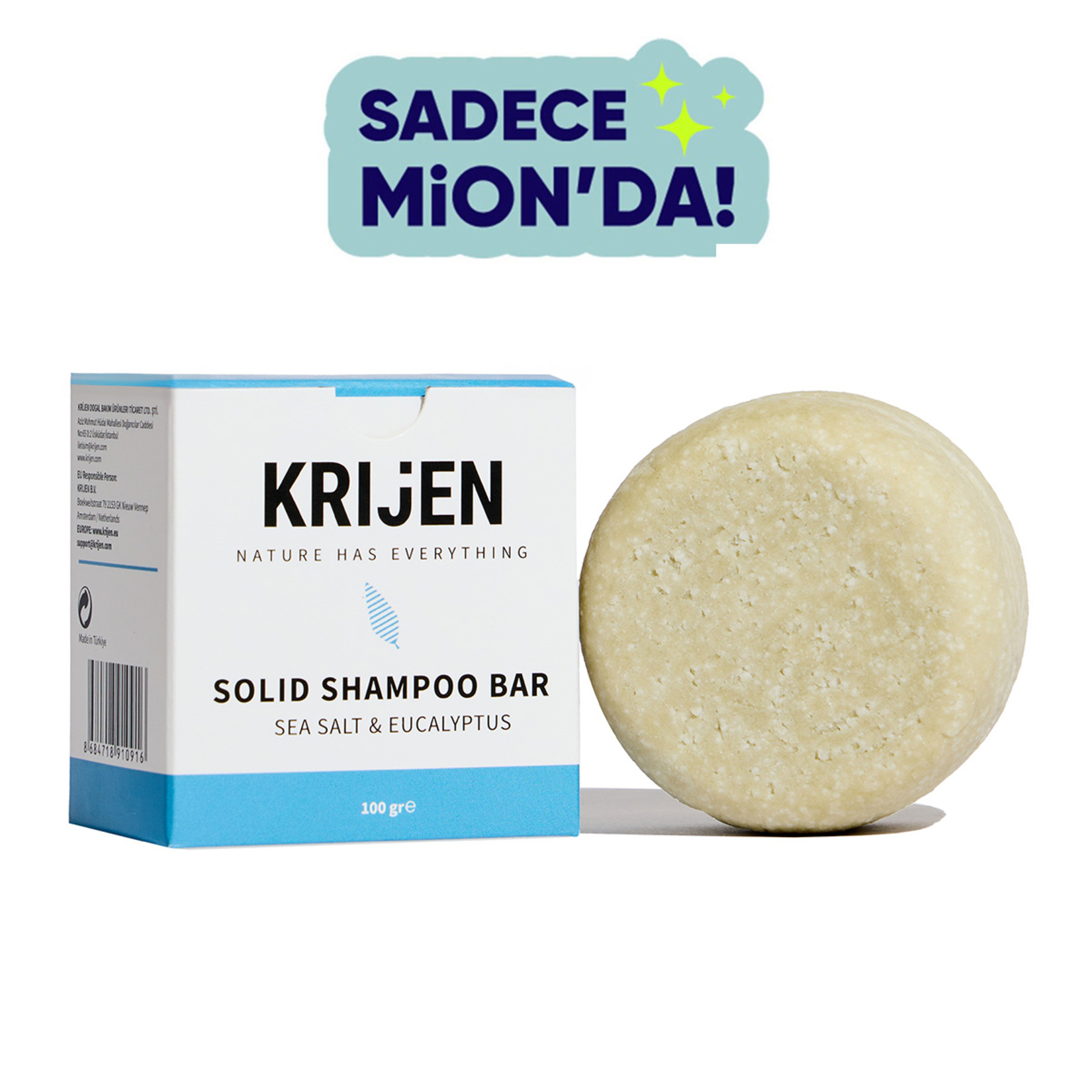 Krijen Deniz Tuzu & Okaliptus Katı Şampuan 100 G - Görsel 1