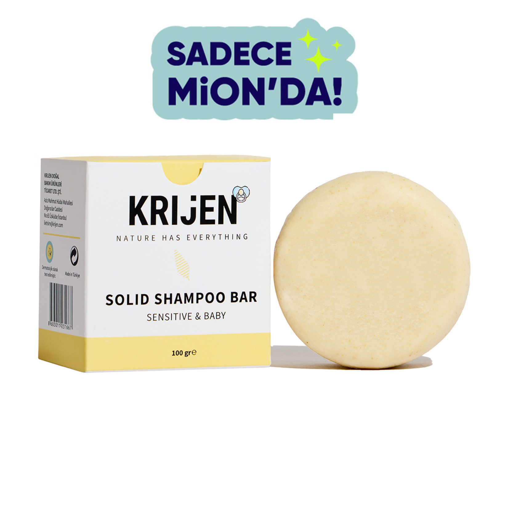 Krijen Hassas Cilt & Bebek Katı Şampuanı 100 G - Görsel 1