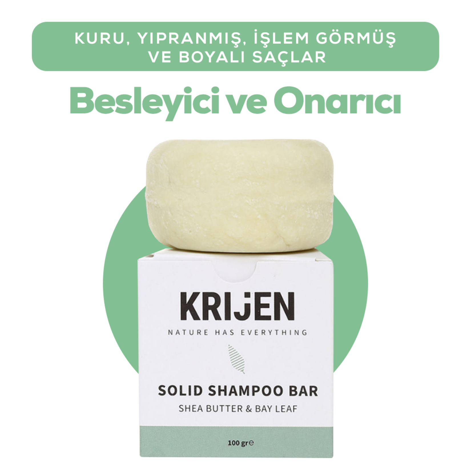 Krijen Shea Butter & Defne Katı Şampuan 100 G - Görsel 5