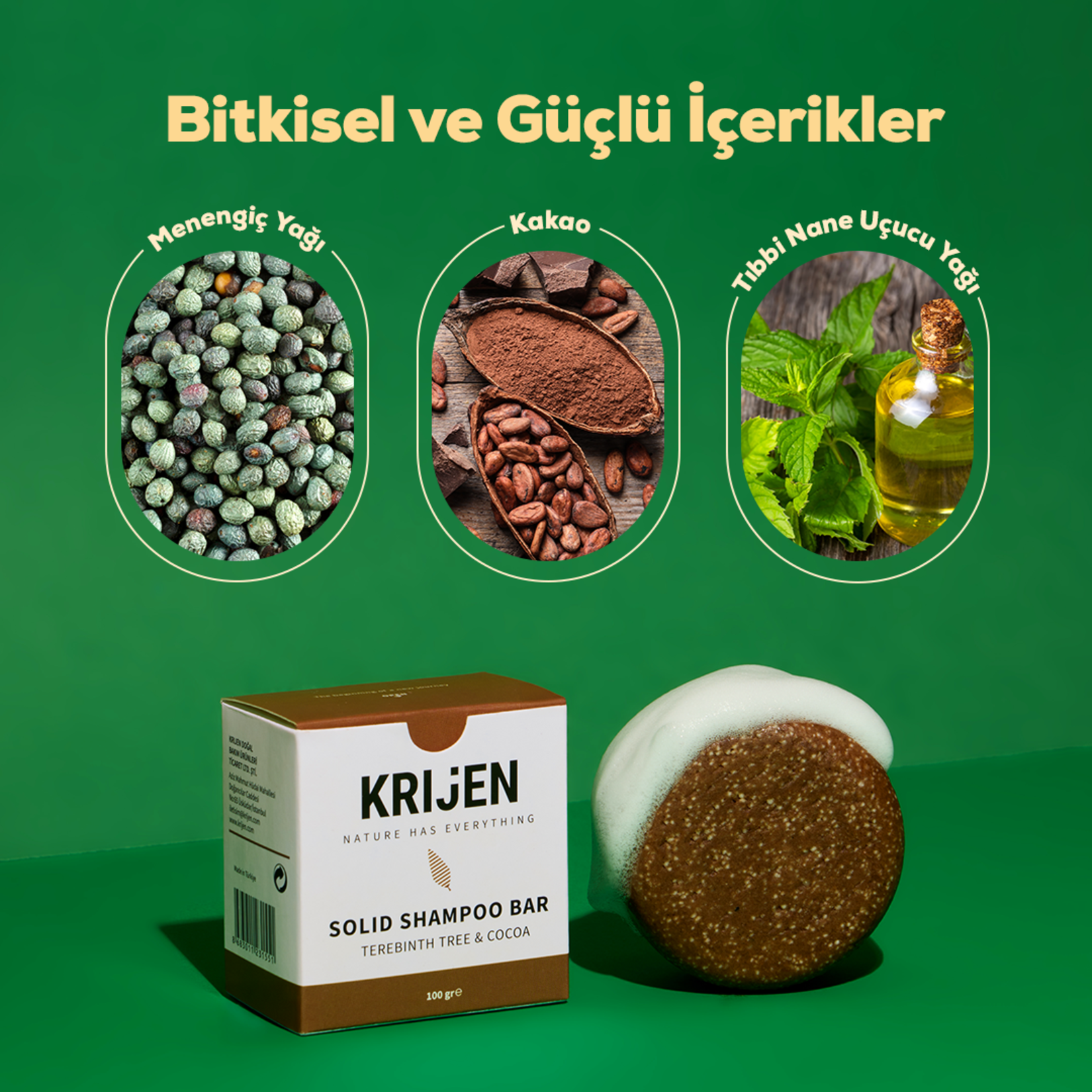 Krijen Bıttım & Kakao Katı Şampuan 100 G - Görsel 2