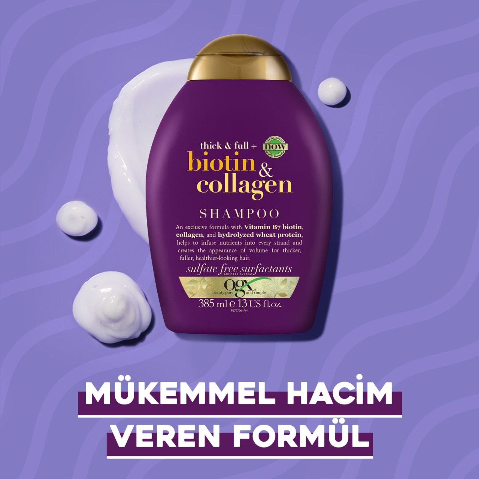 OGX Dolgunlaştırıcı Biotin & Kolajen Şampuan, Yeni PH Dengeli Formül, 385ml - Görsel 4