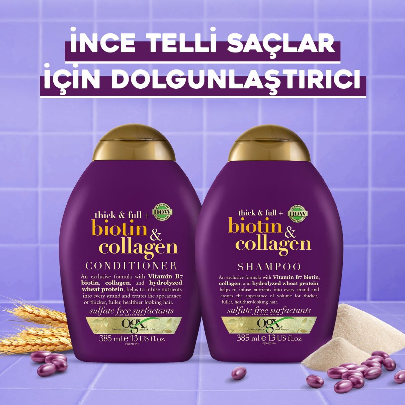 OGX Dolgunlaştırıcı Biotin & Kolajen Şampuan, Yeni PH Dengeli Formül, 385ml - Görsel 2