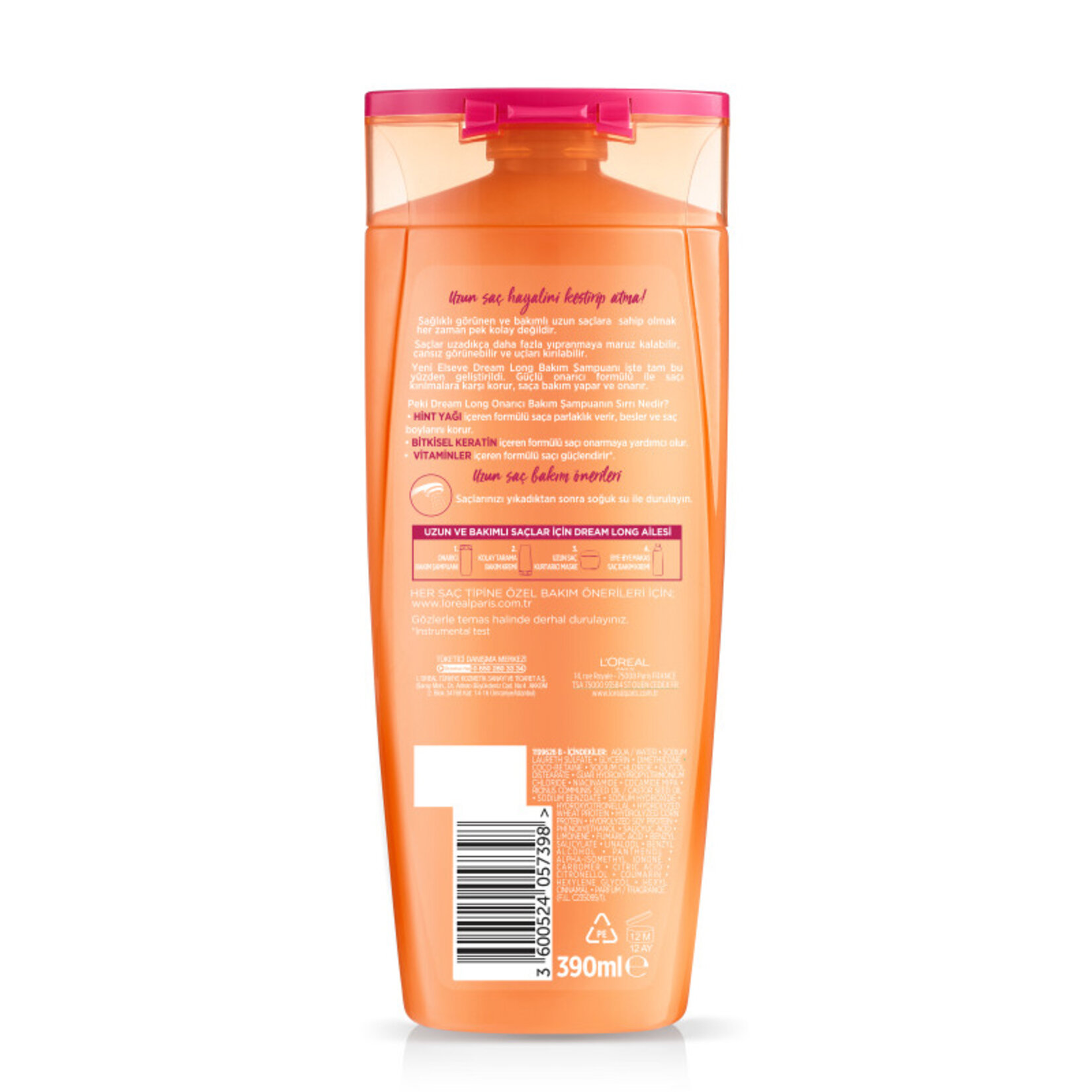 L'Oréal Paris Elseve Dream Long Onarıcı Bakım Şampuanı 390 Ml - Görsel 2