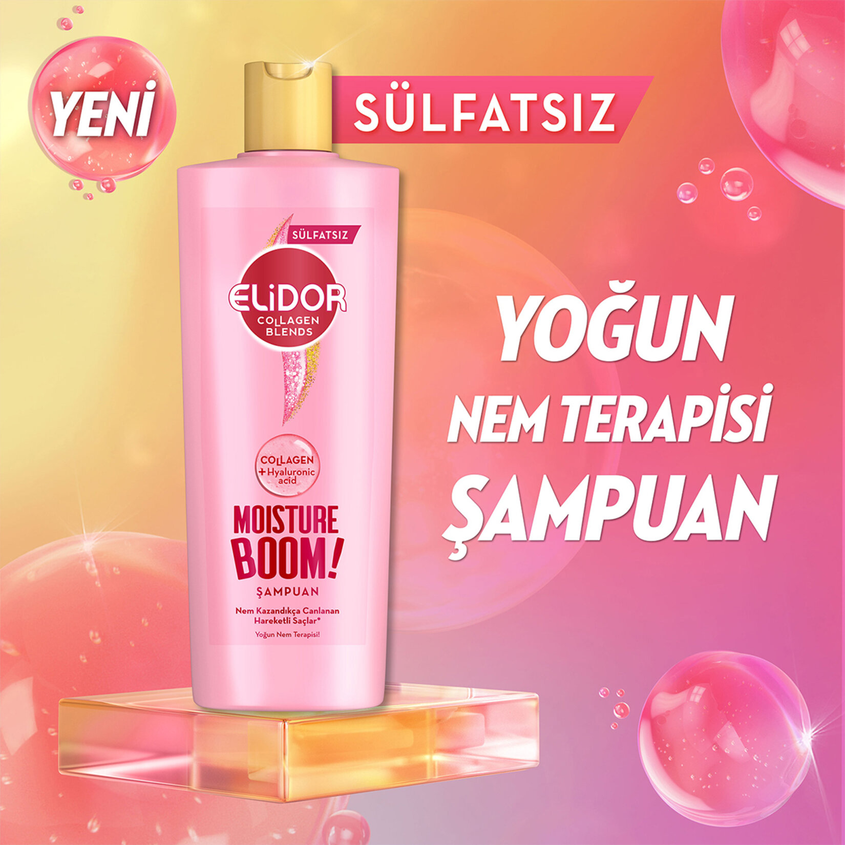 Elidor Sülfatsız Saç Bakım Şampuanı Moisture Boom 350 Ml - Görsel 3