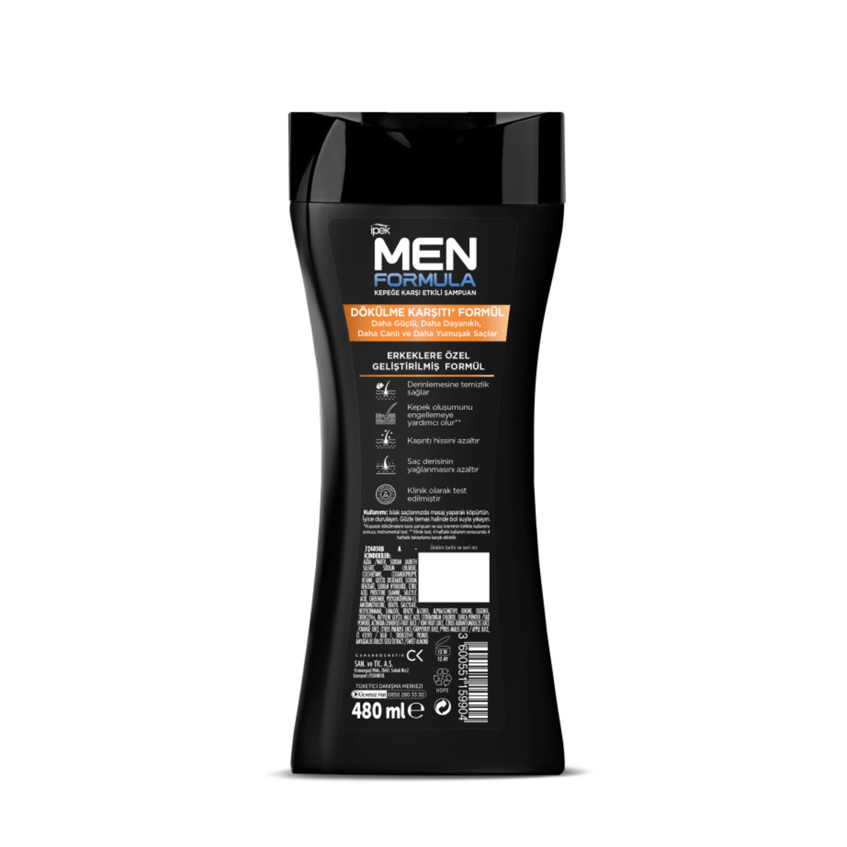 Ipek Men Formula Kepeğe Karşı Etkili Şampuan - Dökülmeye Eğilimli Saçlar 480 ml - Görsel 2