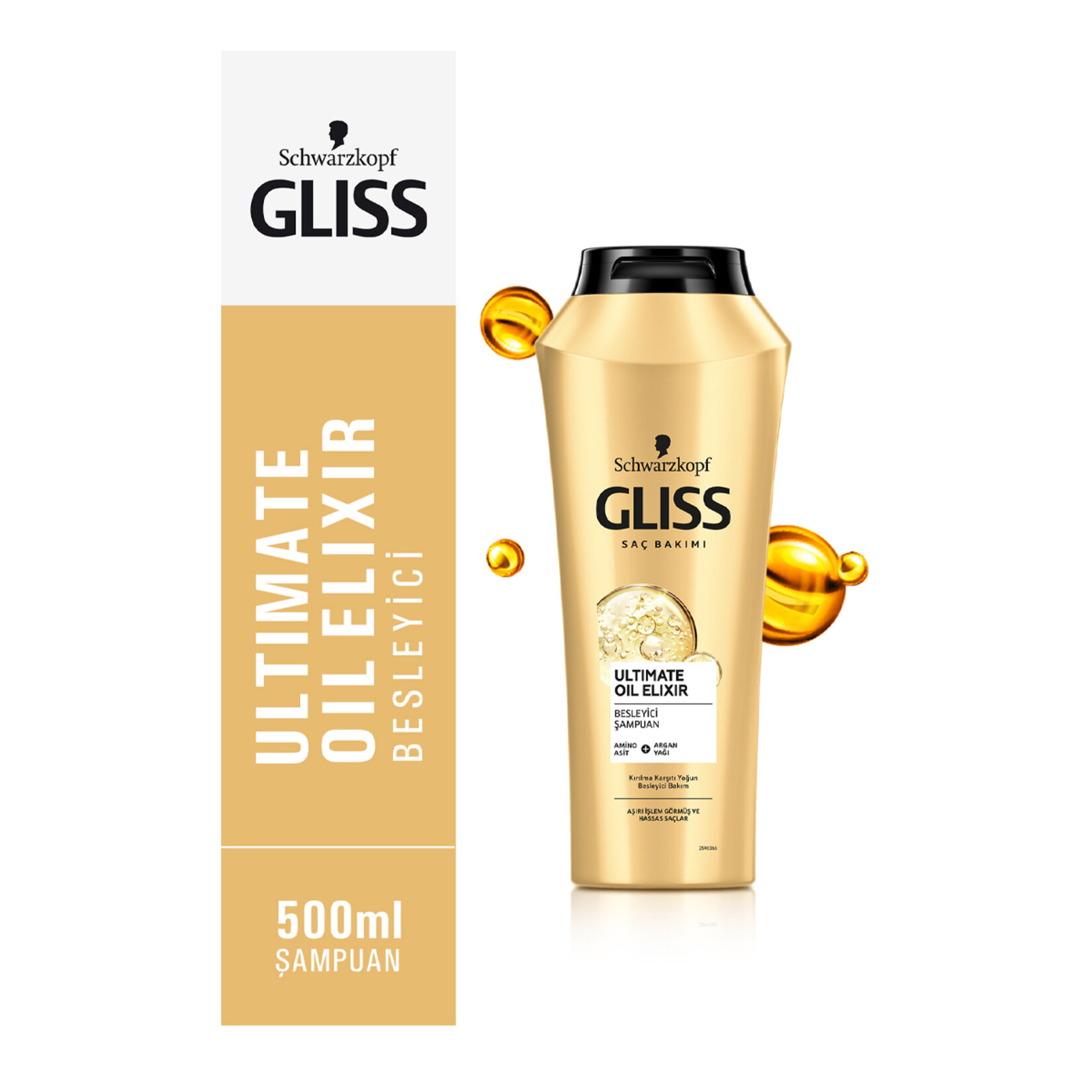 Gliss Ultimate Oil Elixir Besleyici Şampuan - Aminoasit ve Argan Yağı ile 500 ml - Görsel 2