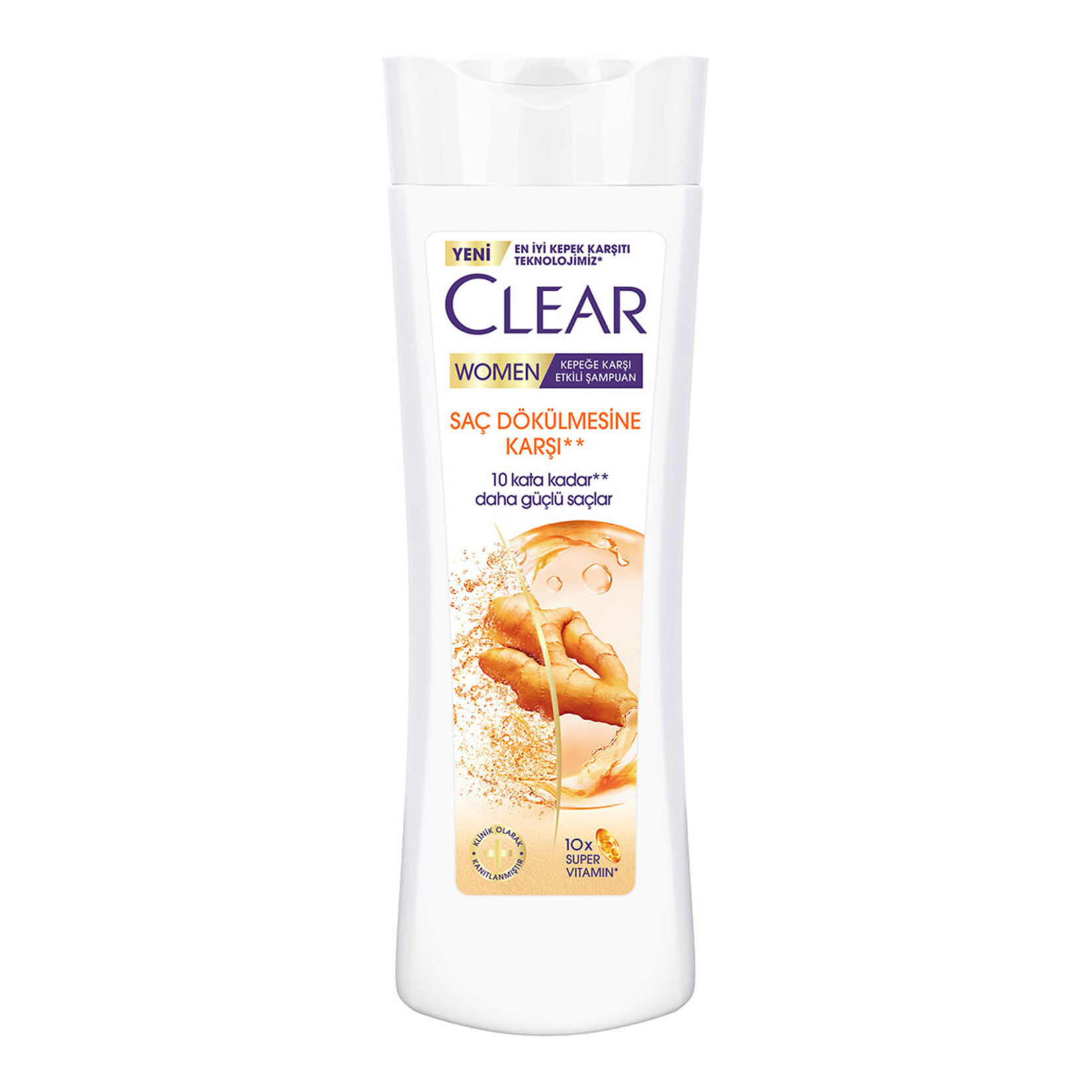 Clear Women Kepeğe Karşı Etkili Şampuan Saç Dökülmesine Karşı Zencefil Özü 350 ml - Görsel 1