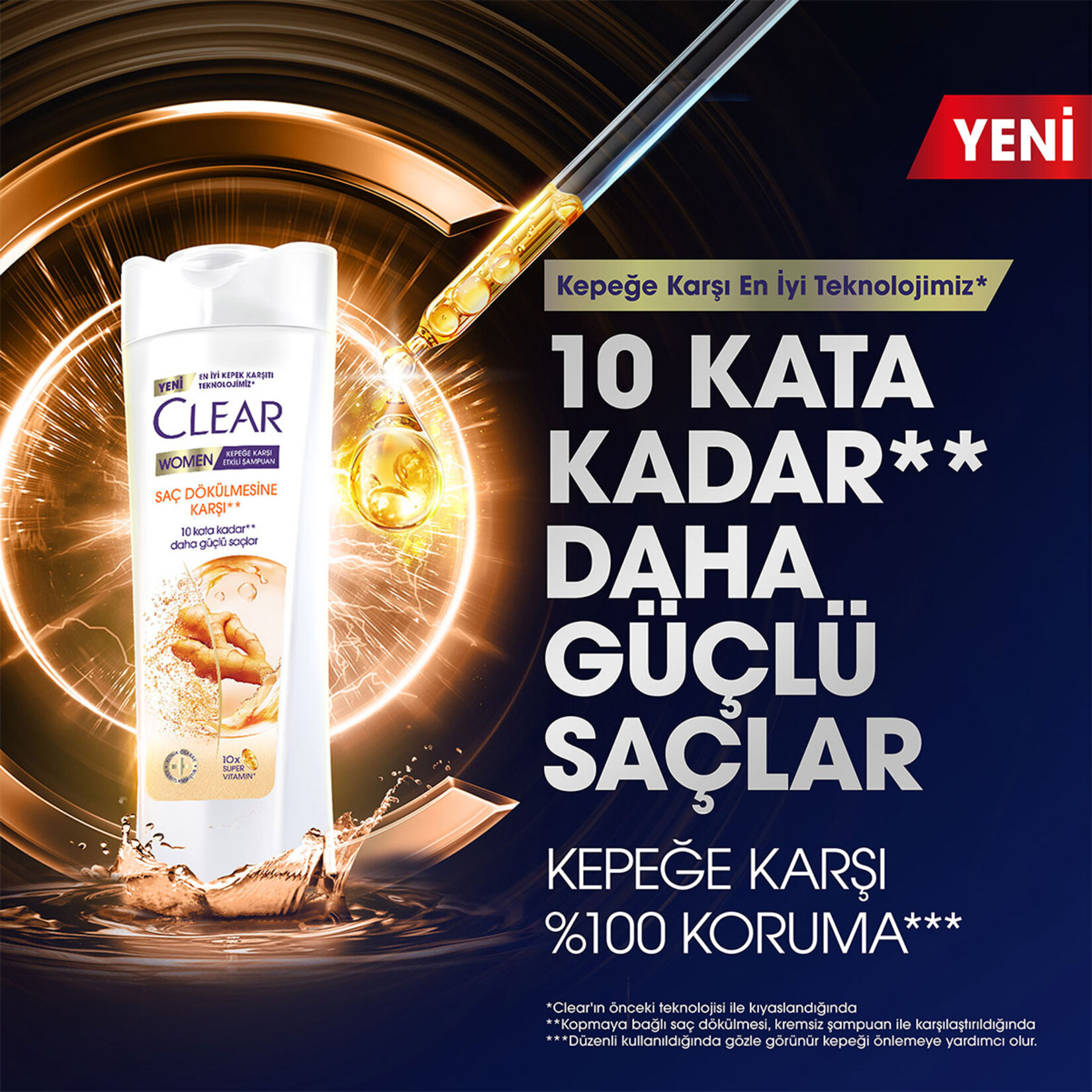 Clear Women Kepeğe Karşı Etkili Şampuan Saç Dökülmesine Karşı Zencefil Özü 350 ml - Görsel 3