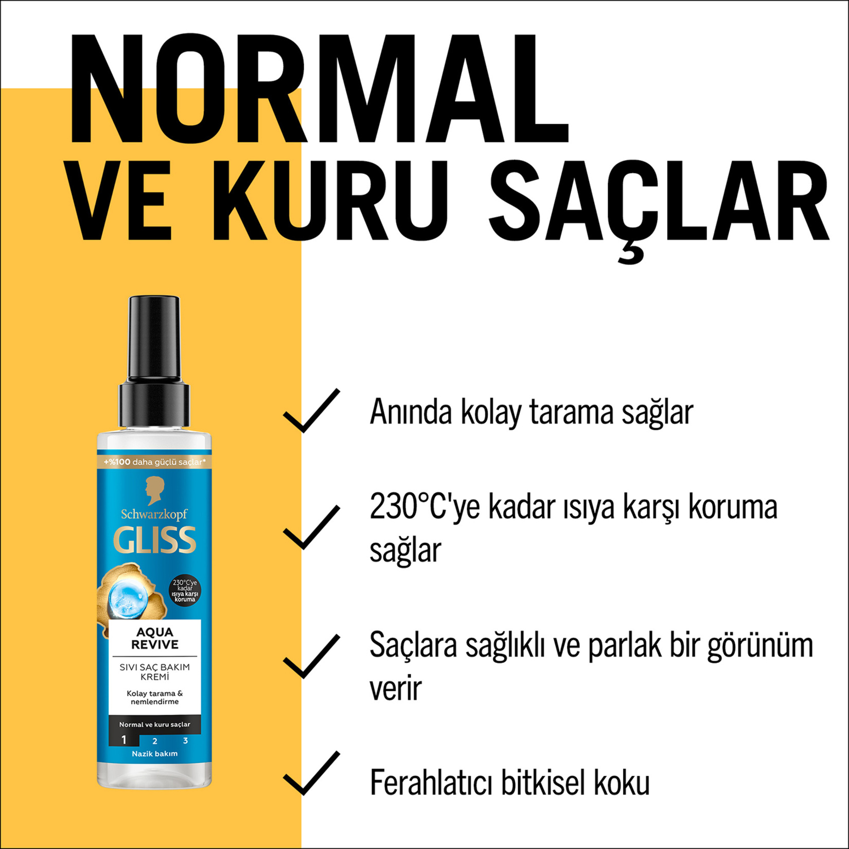 Gliss Aqua Revive Nemlendirici Sıvı Saç Bakım Kremi - Hyaluron ve Deniz Yosunu Özü ile 200 ml  - Görsel 7