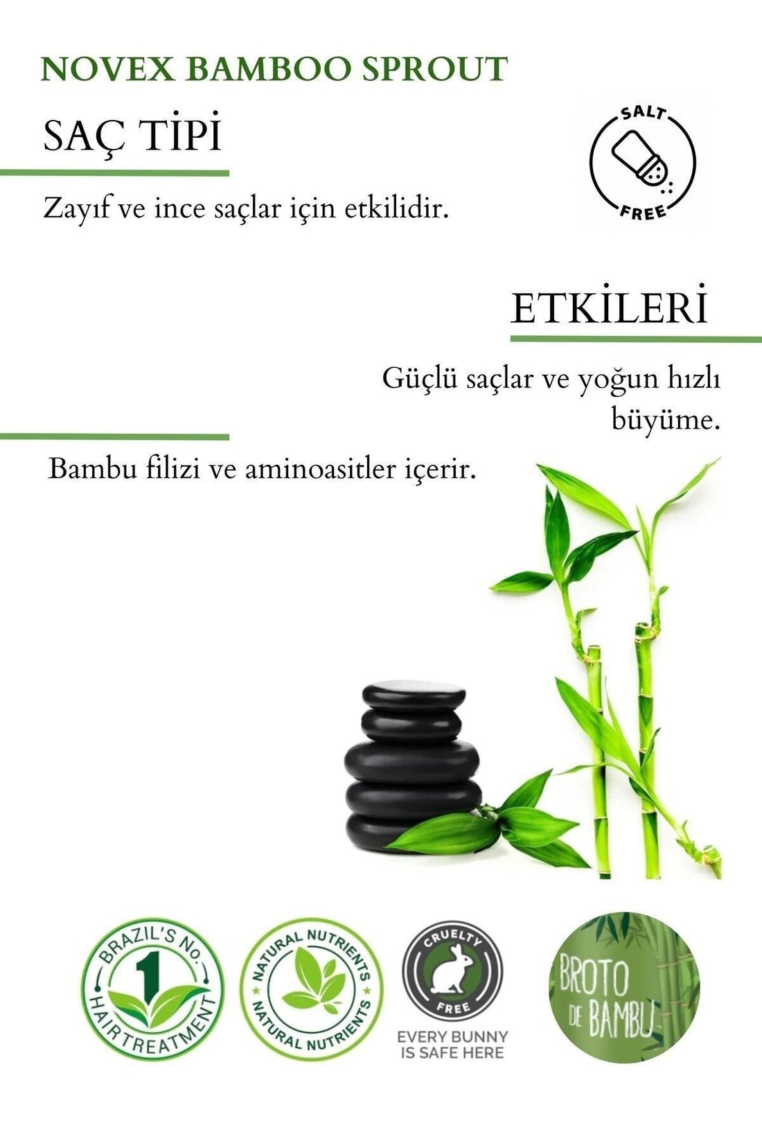 Novex Bamboo Zayıf Saçlar İçin Saç Kremi 300 Ml - Görsel 2