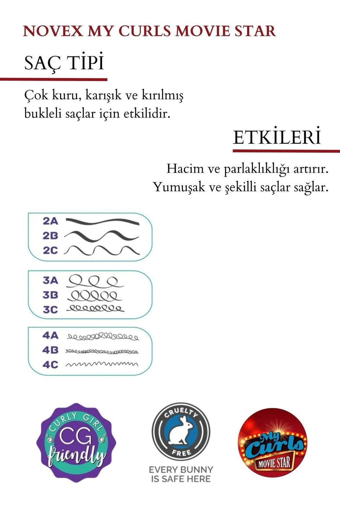 Novex My Curls Movie Star Durulanmayan Saç Kremi 500 Ml - Görsel 2
