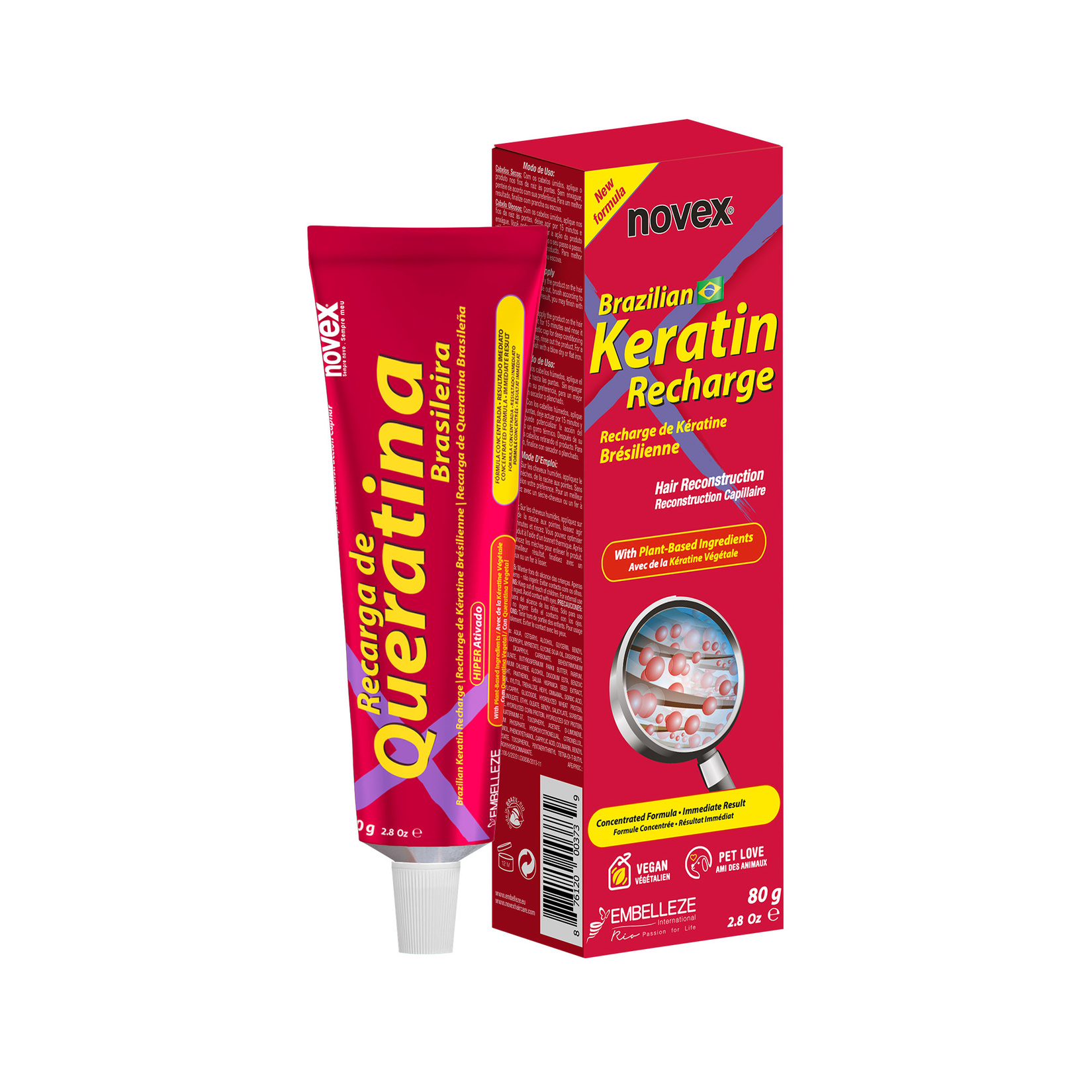 Novex Brezilya Keratini Durulanmayan Saç Kremi 80 G - Görsel 1