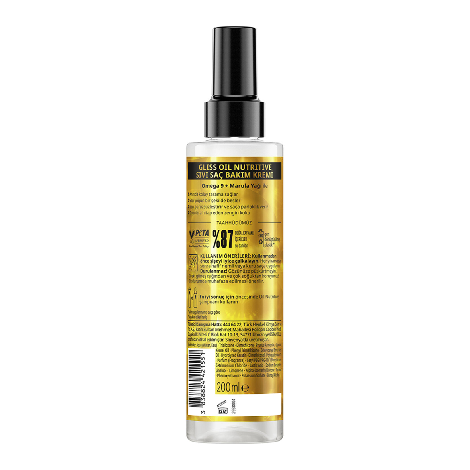 Gliss Oil Nutritive Sıvı Saç Kremi 200 Ml - Görsel 2