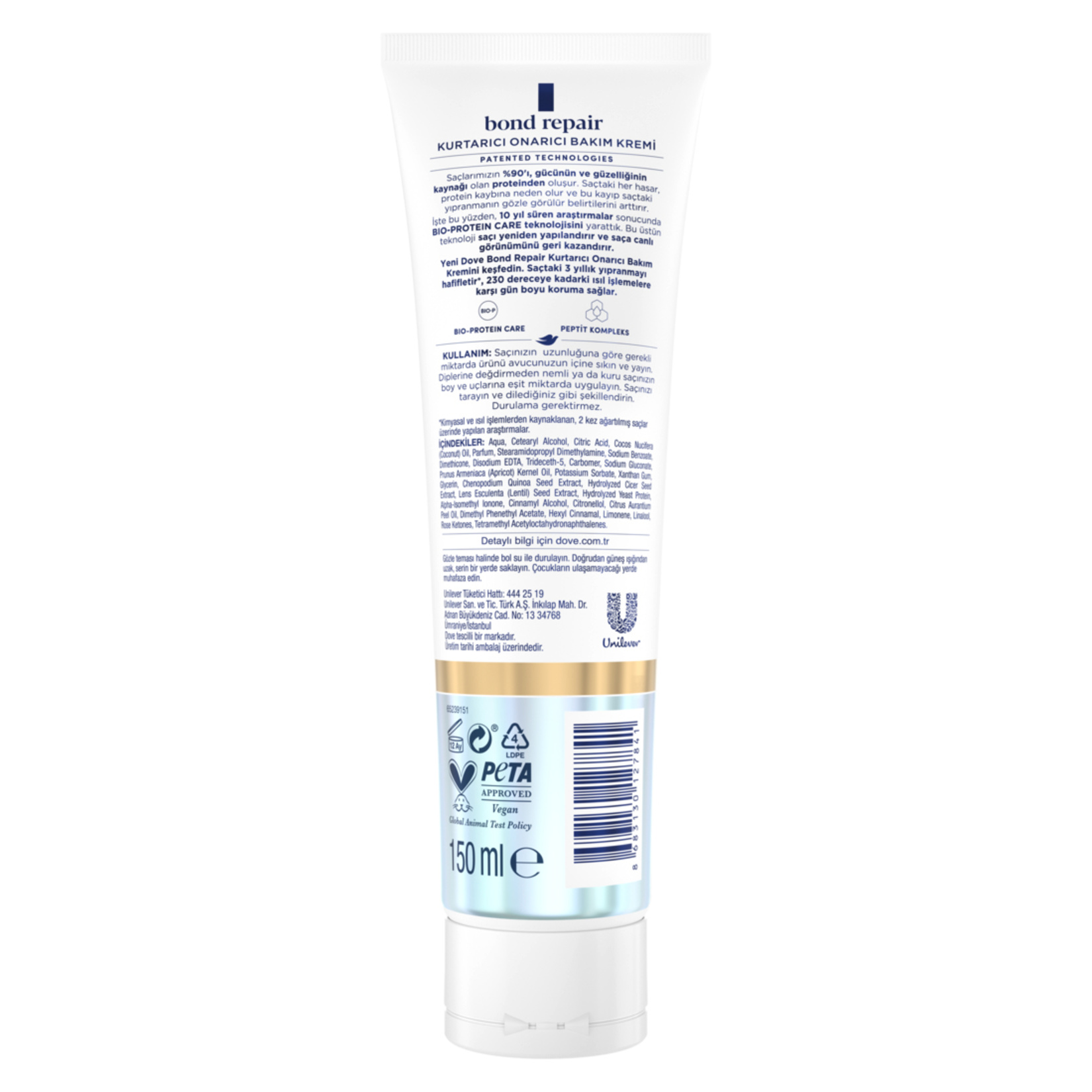 Dove Durulanmayan Saç Bakım Kremi Bond Repair 150 Ml - Görsel 2