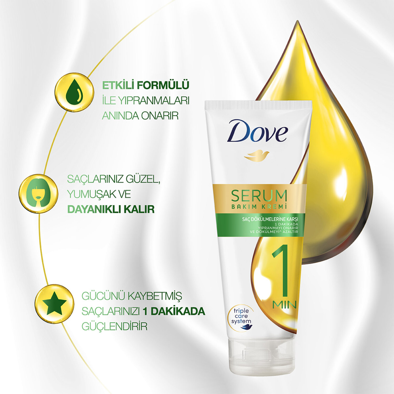 Dove Serum Saç Bakım Kremi Saç Dökülmelerine Karşı 170 ml - Görsel 4