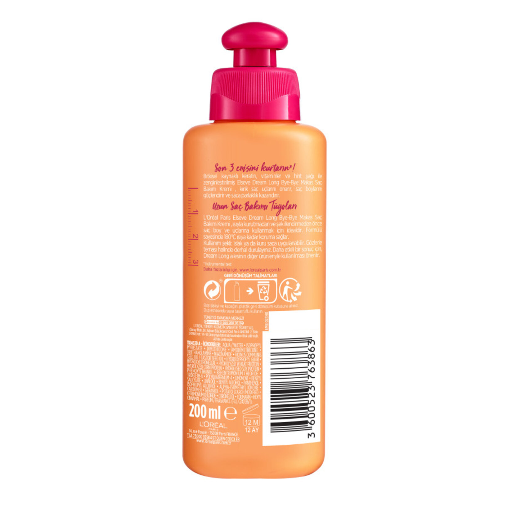 L'Oréal Paris Elseve Dream Long Bye-Bye Makas Saç Bakım Kremi 200 Ml - Görsel 2