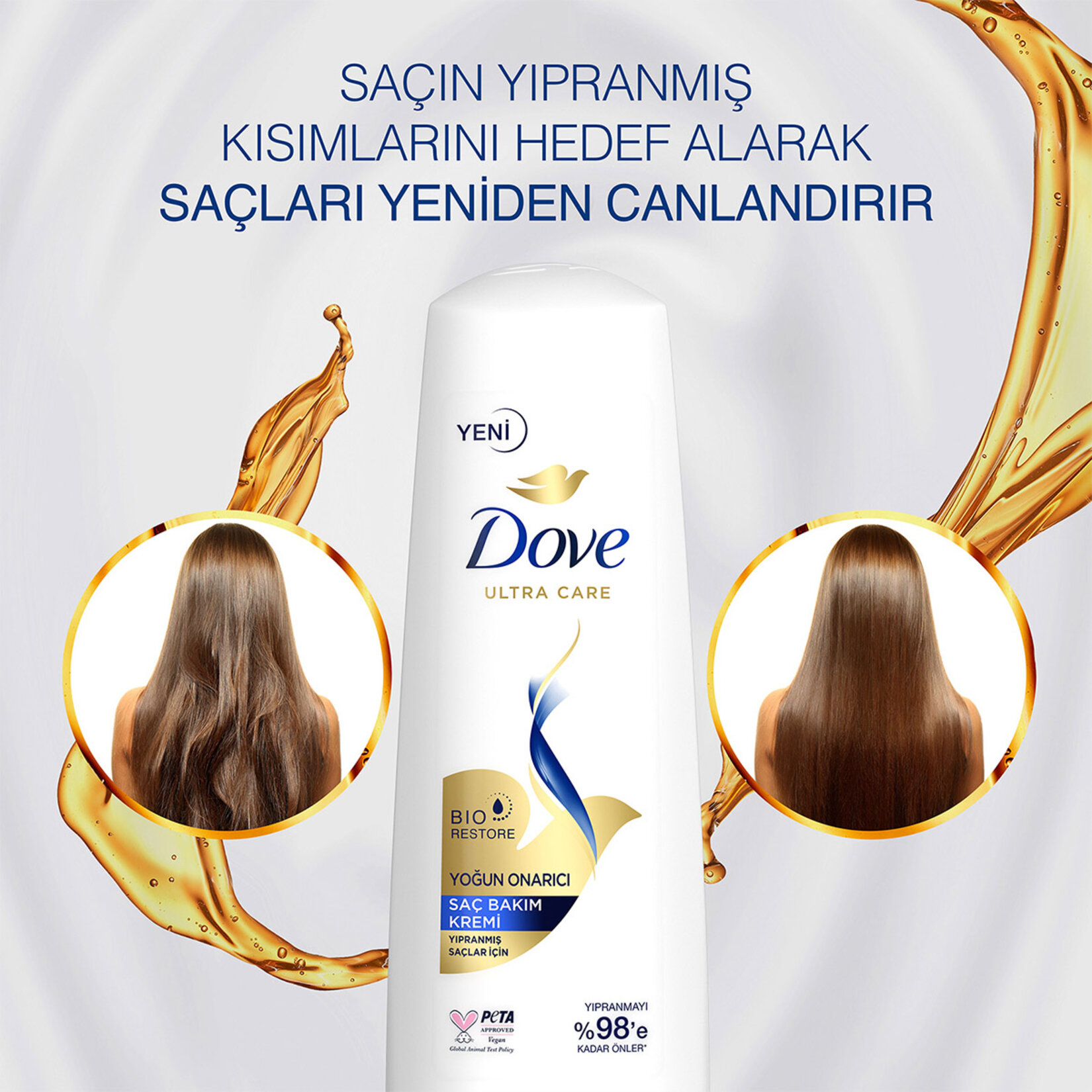 Dove Ultra Care Saç Bakım Kremi Yoğun Onarıcı Yıpranmış Saçlar İçin 350 ml - Görsel 4