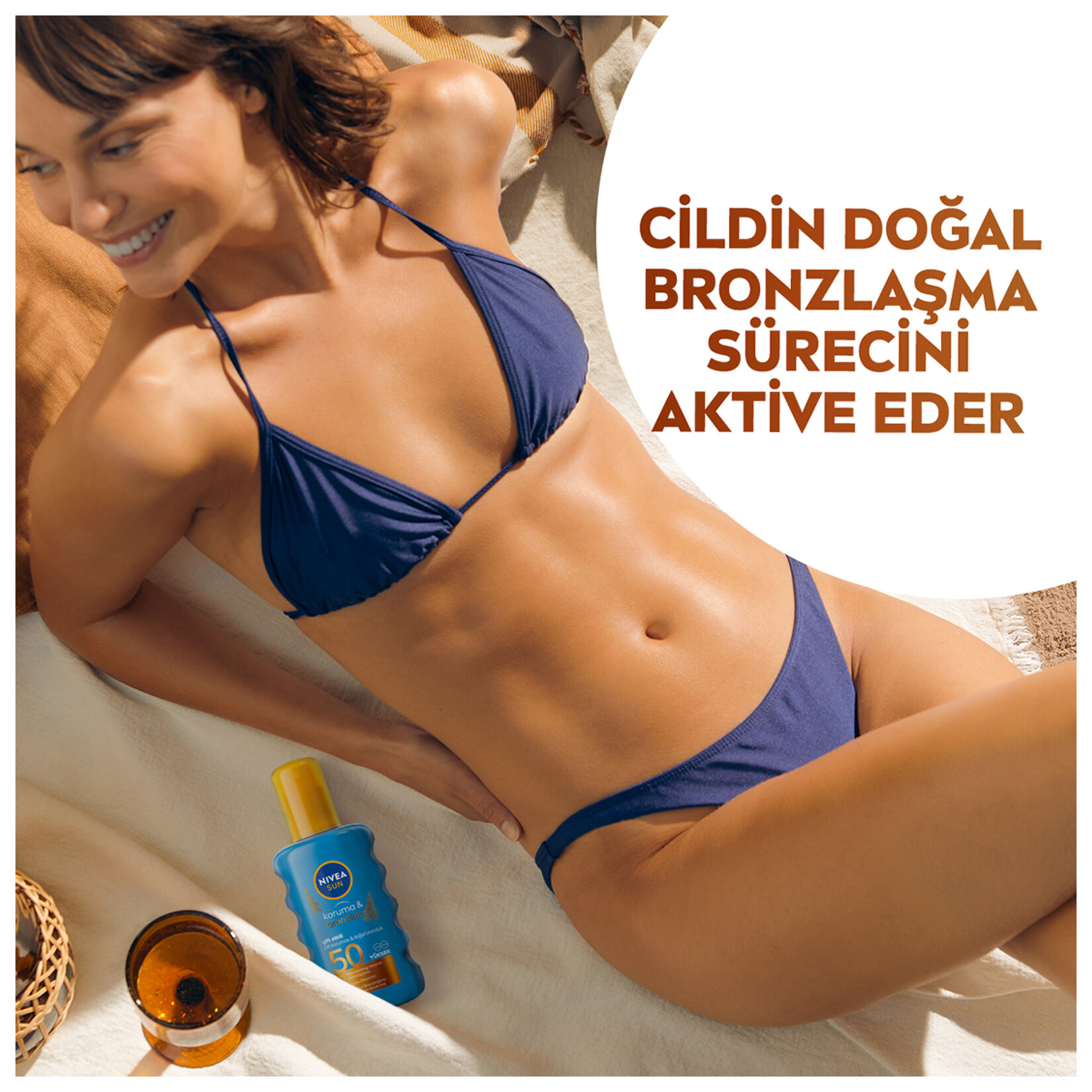 Nivea Sun Çift Etkili Bronzluk Koruyucu Güneş Spreyi SPF 50 200 ml - Görsel 3