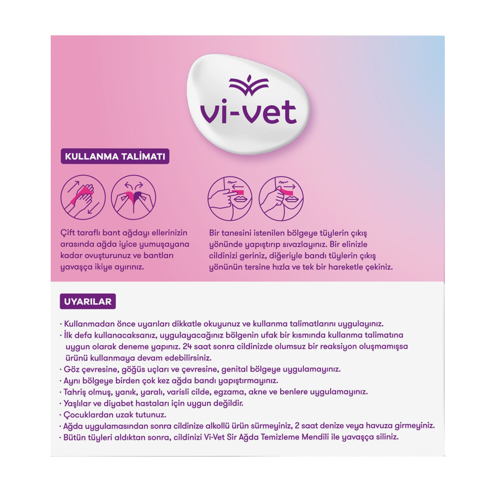Vi-Vet Purdalı Yüz İçin Sir Ağda Bandı 24'lü - Görsel 2