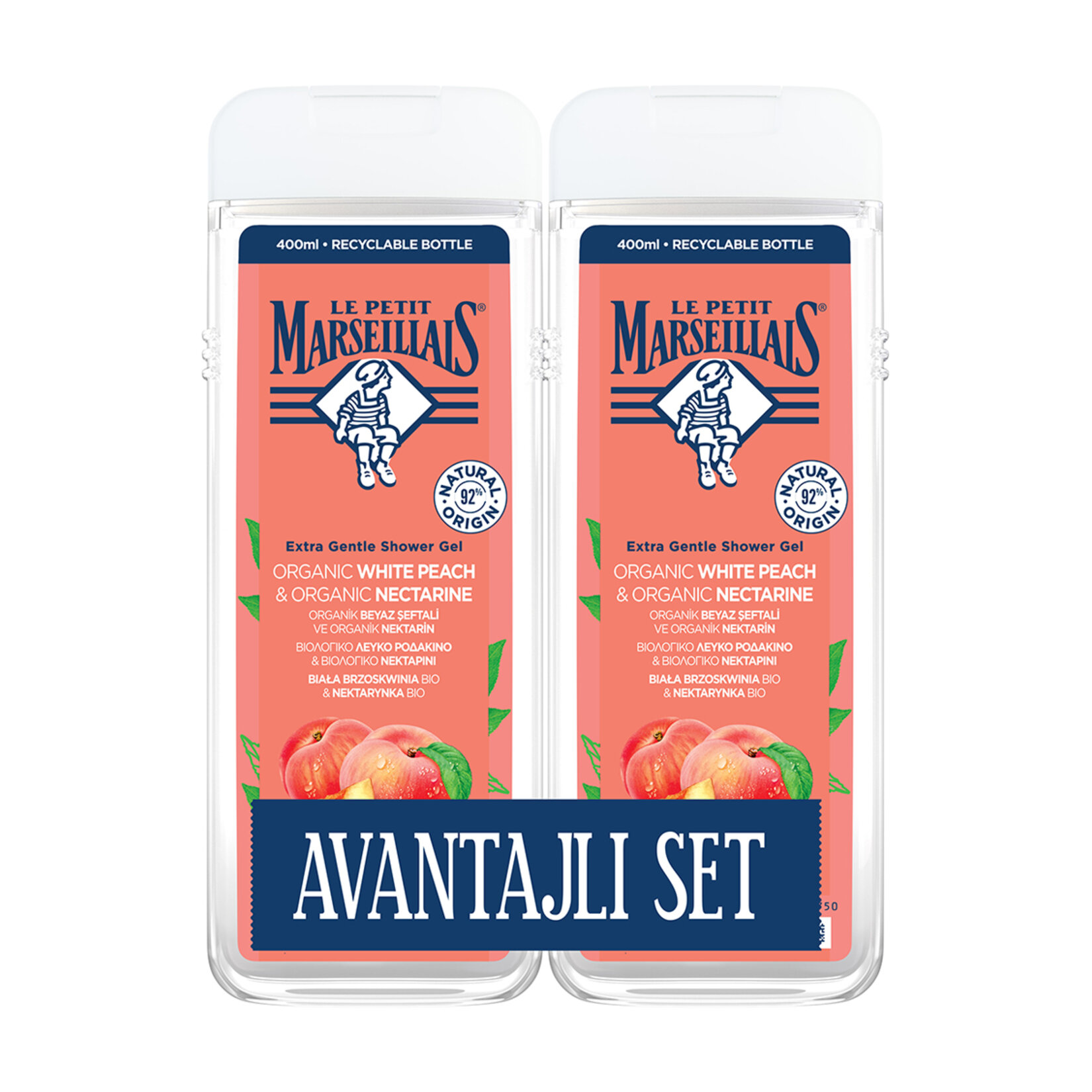 Le Petit Marseillais Şeftali Duş Jeli 2x400 Ml