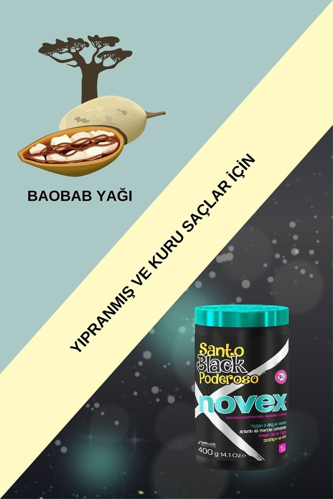 Novex Baobab Yağlı Durulanmayan Saç Kremi 500 Ml - Görsel 3
