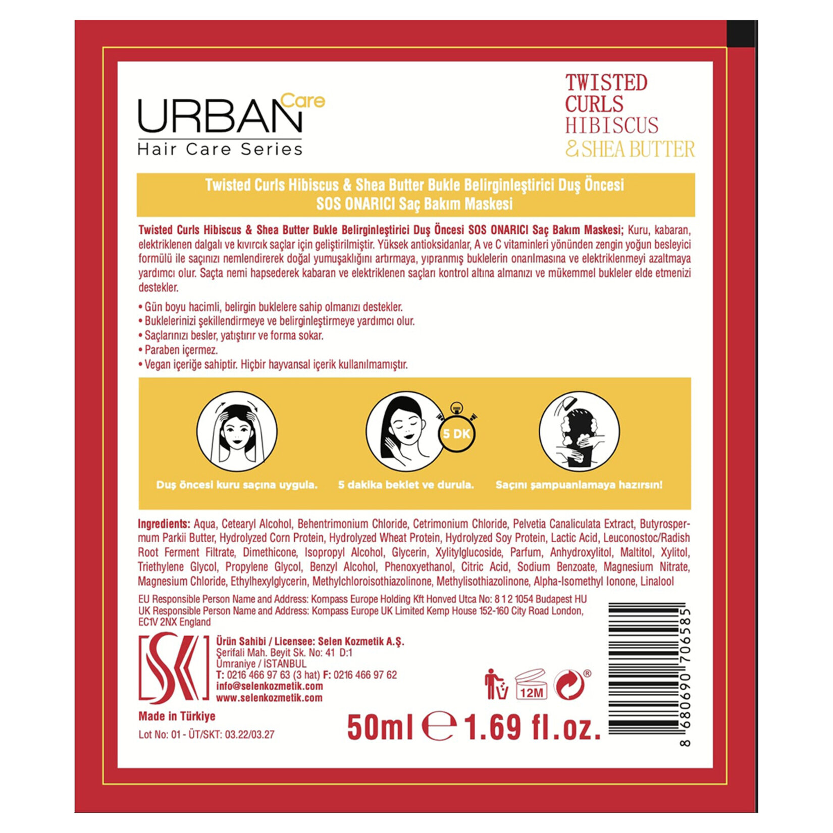 Urban Care Curl Hibiscus Duş Öncesi Saç Maskesi 50 Ml - Görsel 2