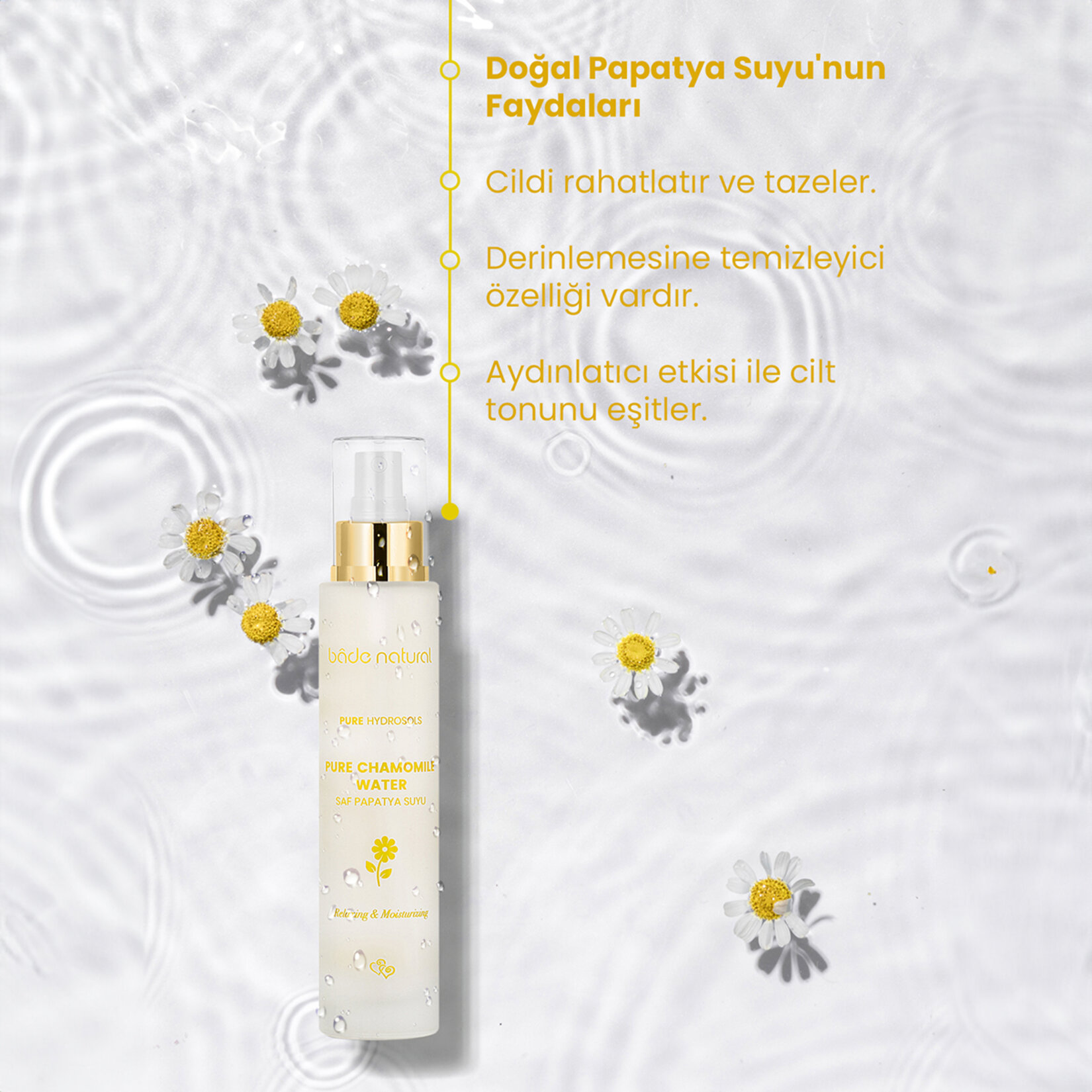 Bade Natural Papatya Suyu Saç ve Yüz Toniği 100Ml - Görsel 2