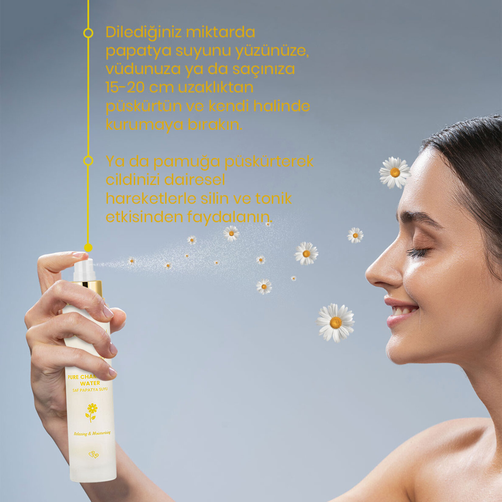 Bade Natural Papatya Suyu Saç ve Yüz Toniği 100Ml - Görsel 4