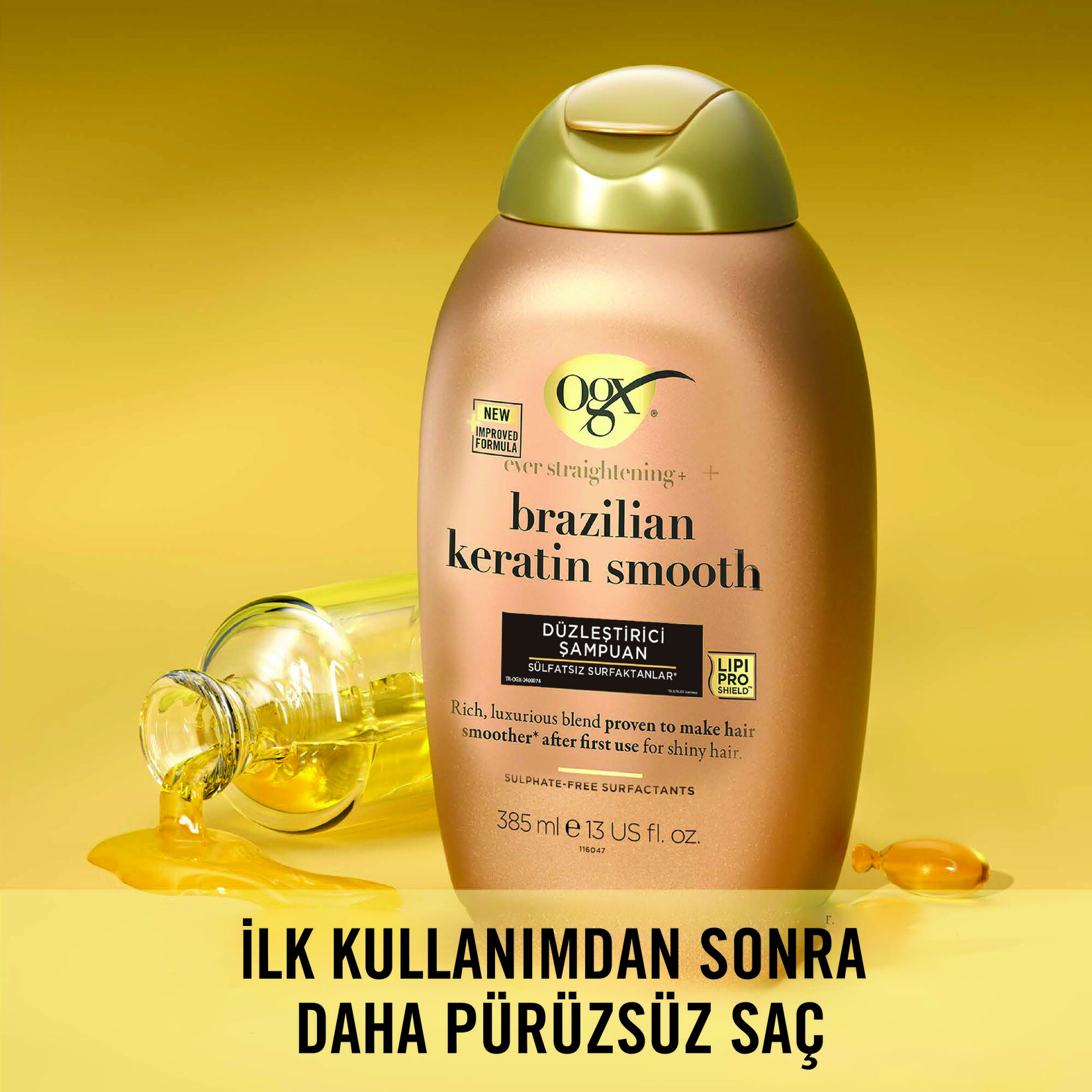 OGX Düzleştirici Brazilian Keratin Smooth Şampuan 385 Ml - Görsel 3