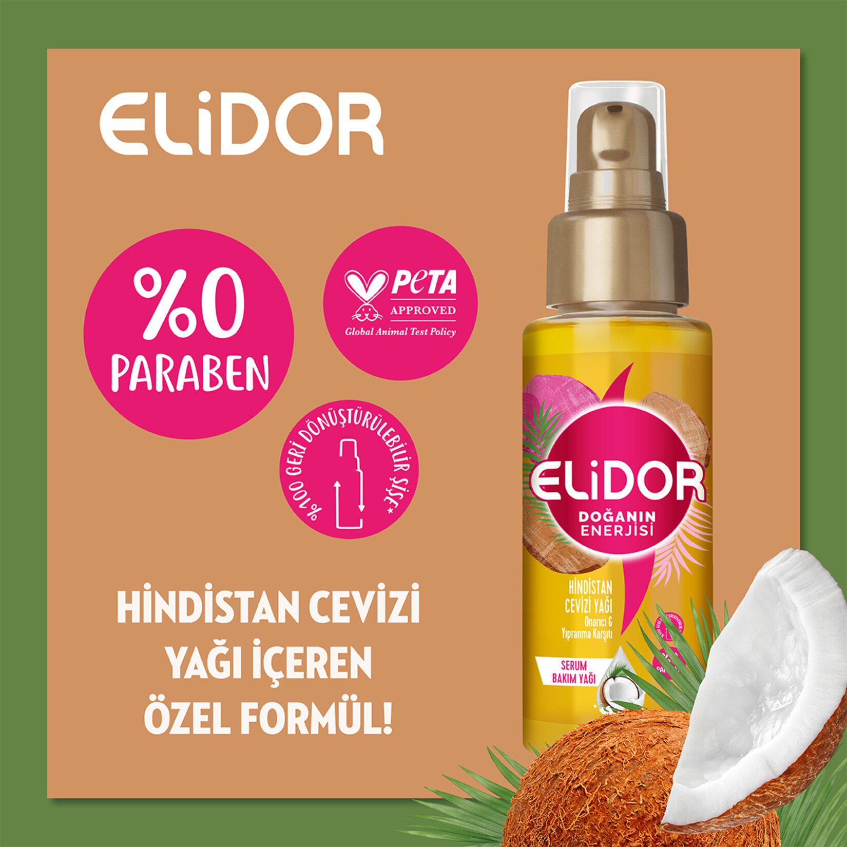 Elidor Serum Saç Bakım Yağı Hindistan Cevizi Yağı 80 ml - Görsel 4