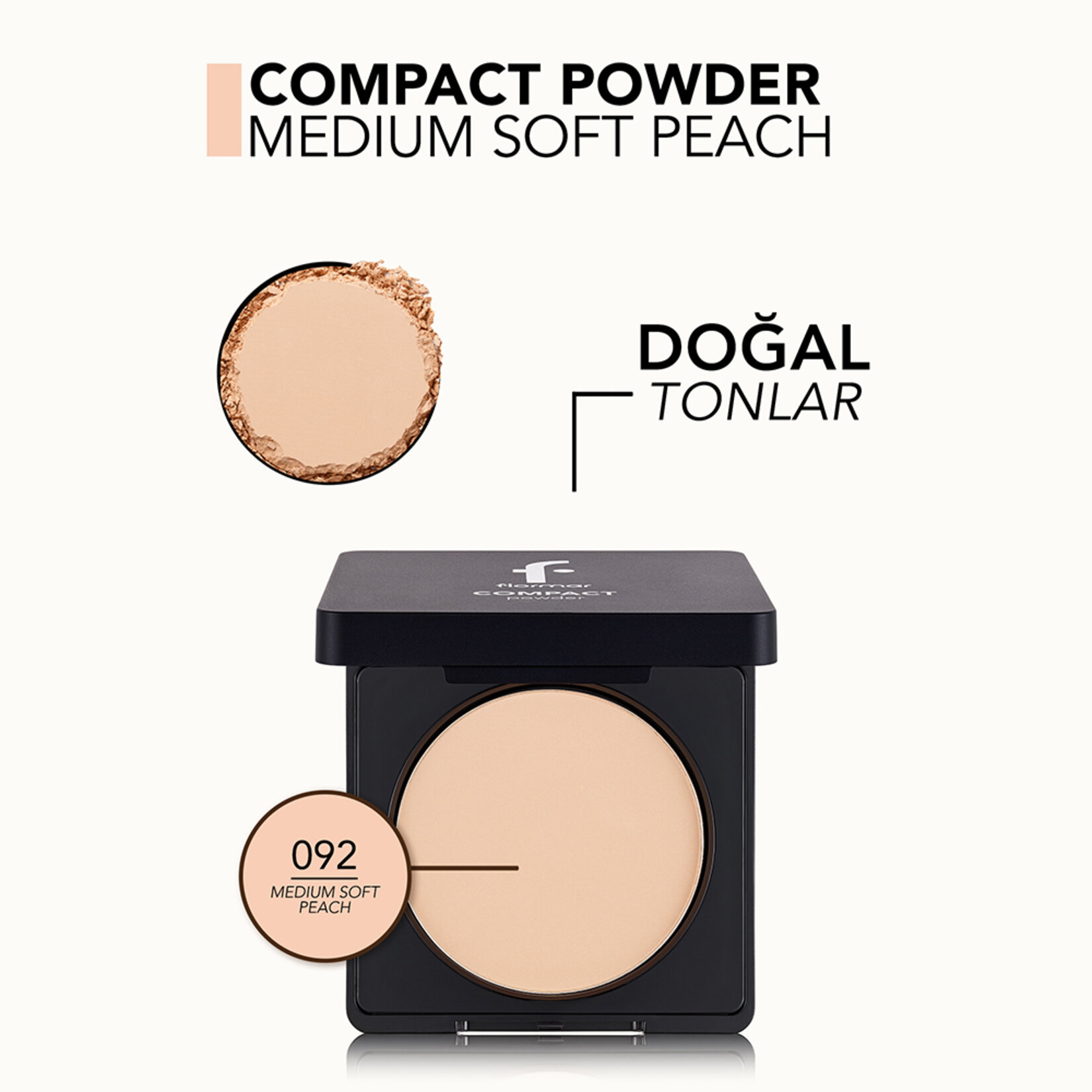 Flormar Compact Powder Yoğun Pigmentli Pudra - 092 Medium Soft Peach - Görsel 5