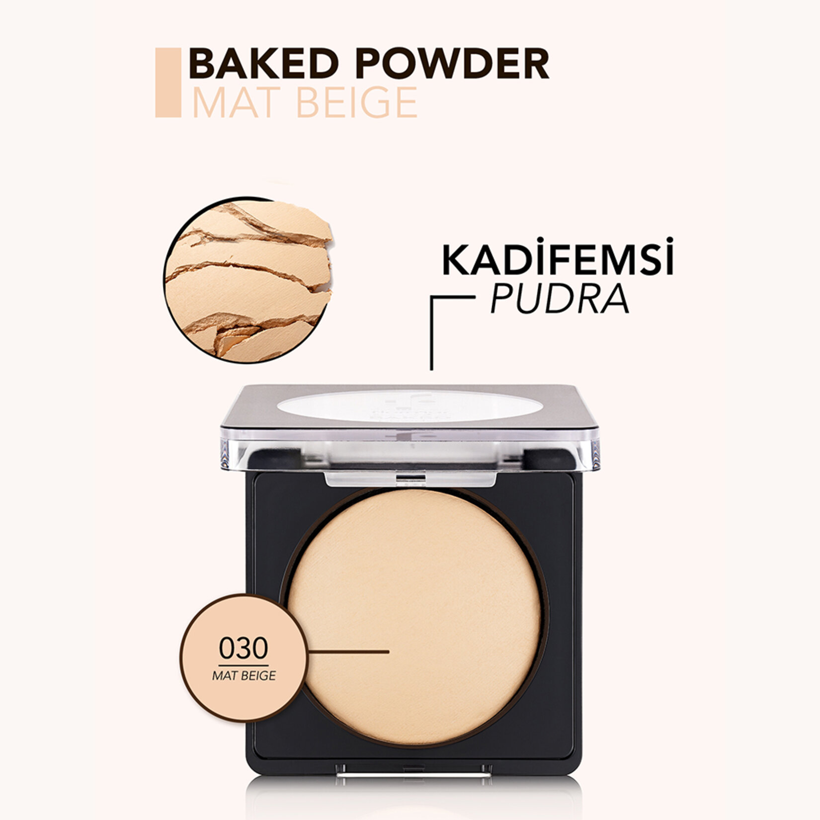 Flormar Baked Powder Yoğun Pigmentli Fırınlanmış Pudra - 030 Mat Beige - Görsel 5