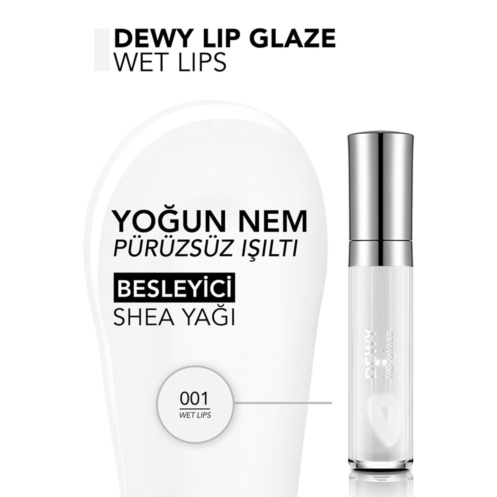Flormar Dewy Lip Glaze Yoğun Nem Veren Dudak Parlatıcısı - 001 Wet Lips - Görsel 5