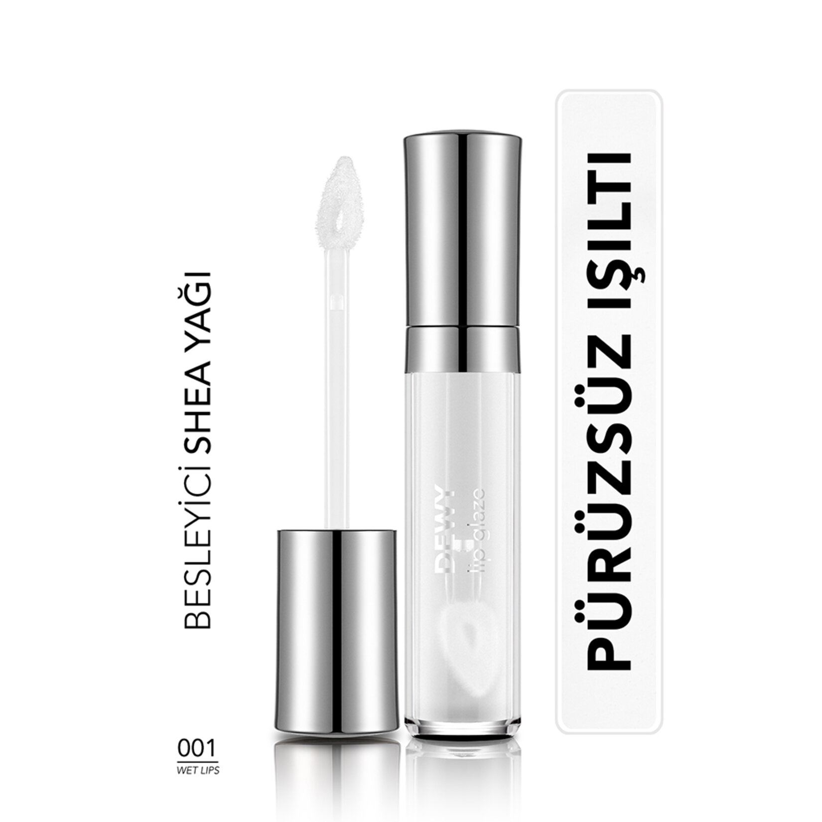 Flormar Dewy Lip Glaze Yoğun Nem Veren Dudak Parlatıcısı - 001 Wet Lips - Görsel 2