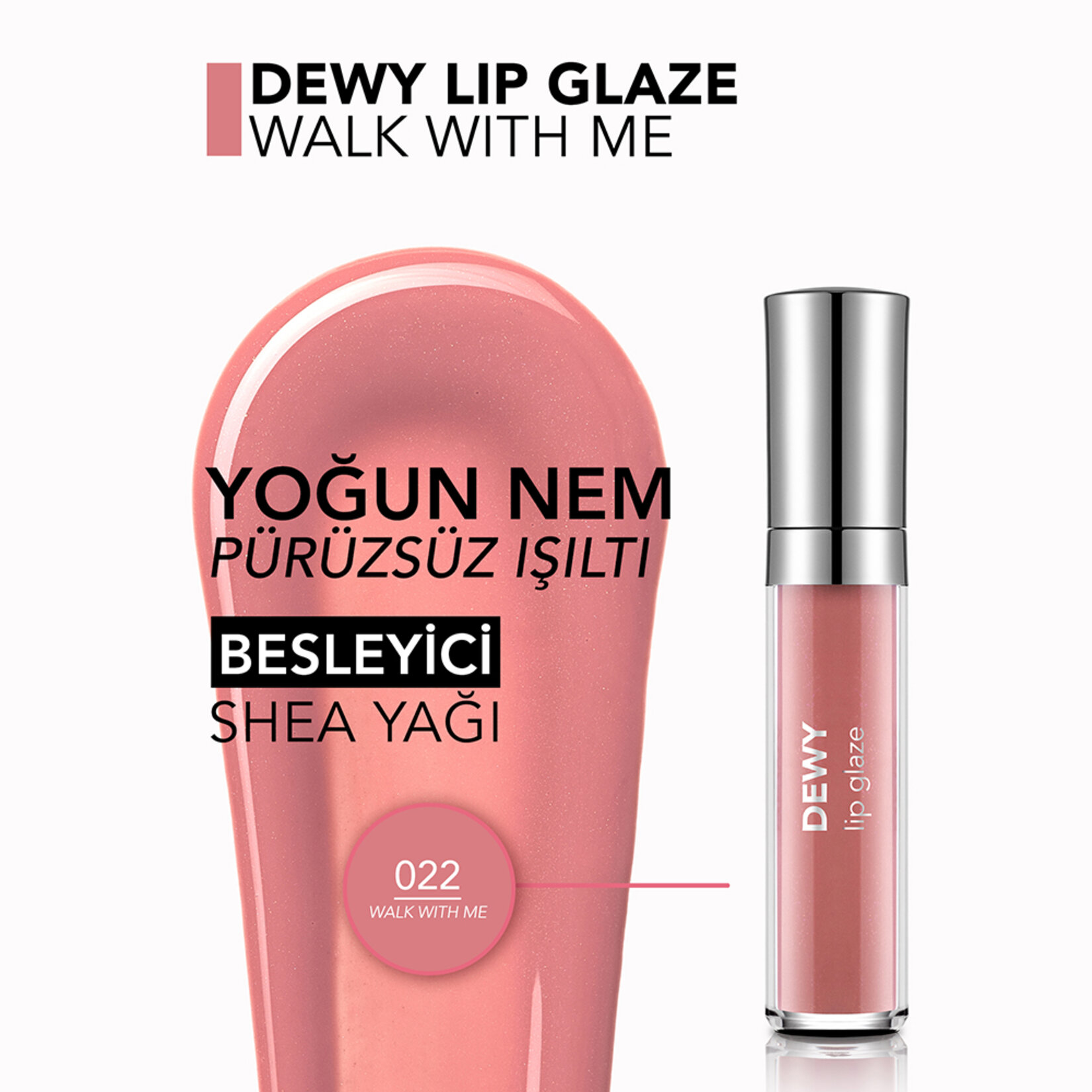 Flormar Dewy Lip Glaze Yoğun Nem Veren Dudak Parlatıcısı - 022 Walk With Me - Görsel 5