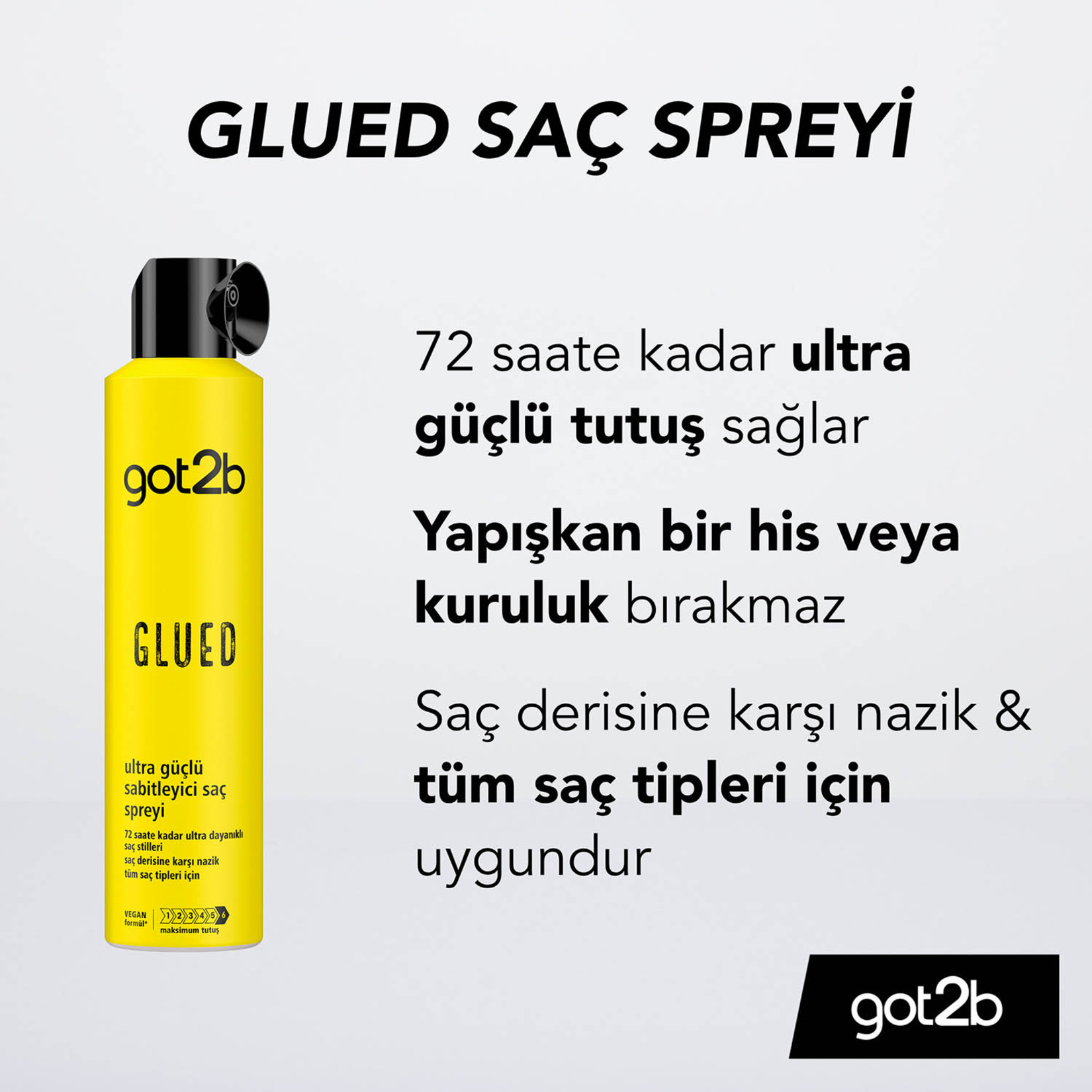 Got2b Glued Ultra Güçlü Sabitleyici Saç Spreyi 300 Ml - Görsel 2