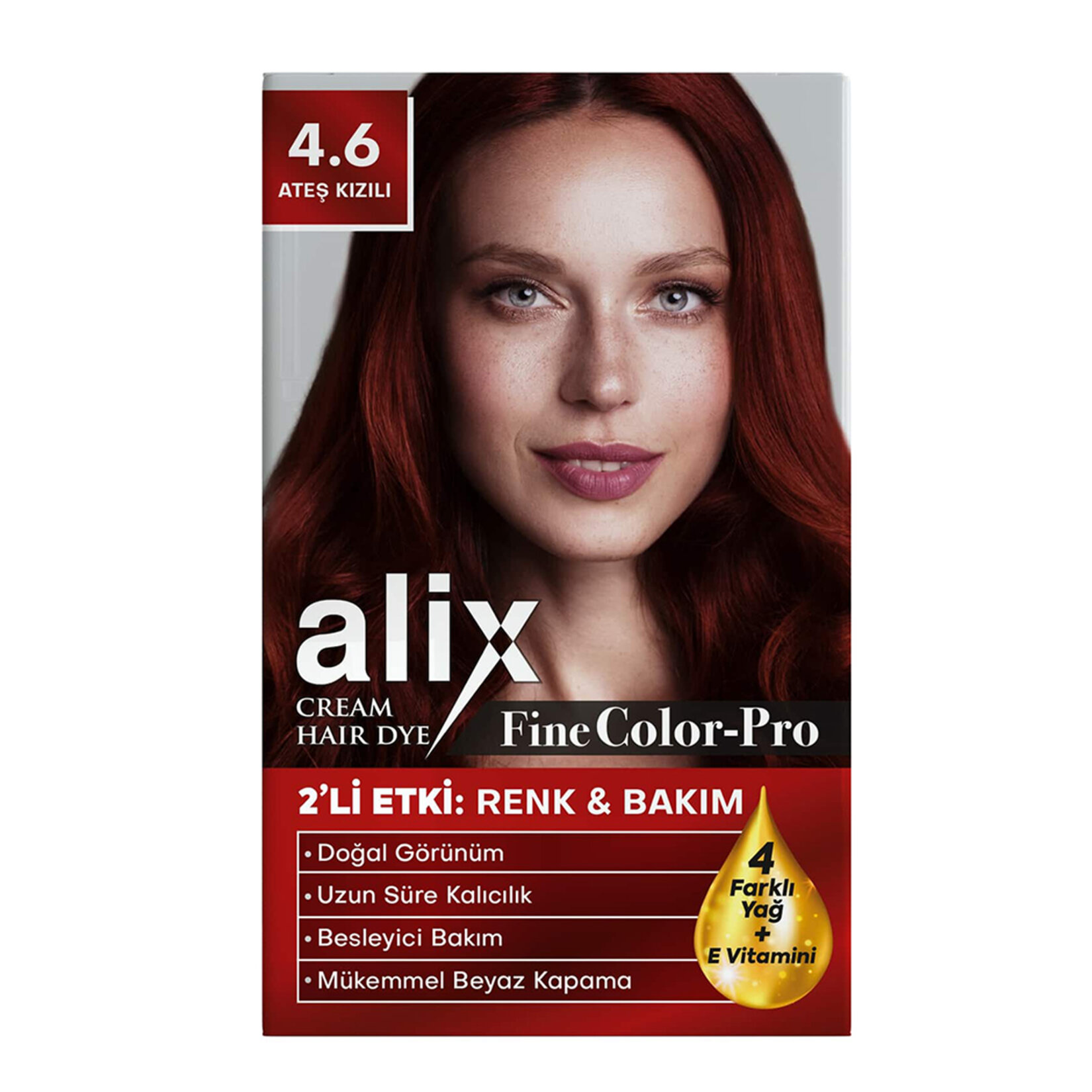 Alix Saç Boyası Kiti 4.6 Ateş Kızılı 135 Ml