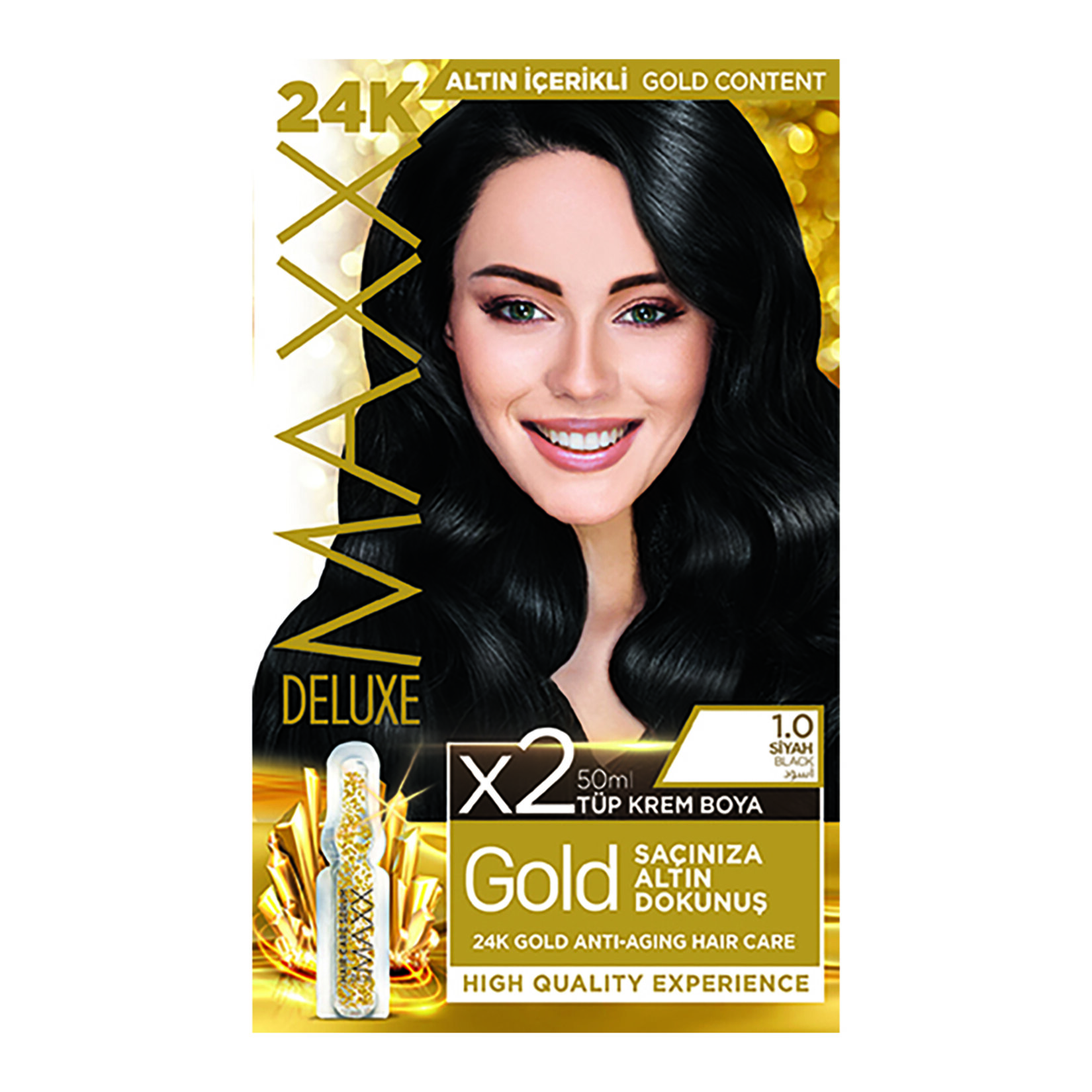 Maxx Deluxe Gold Beauty Saç Boyası 1.0 Siyah 217 Ml