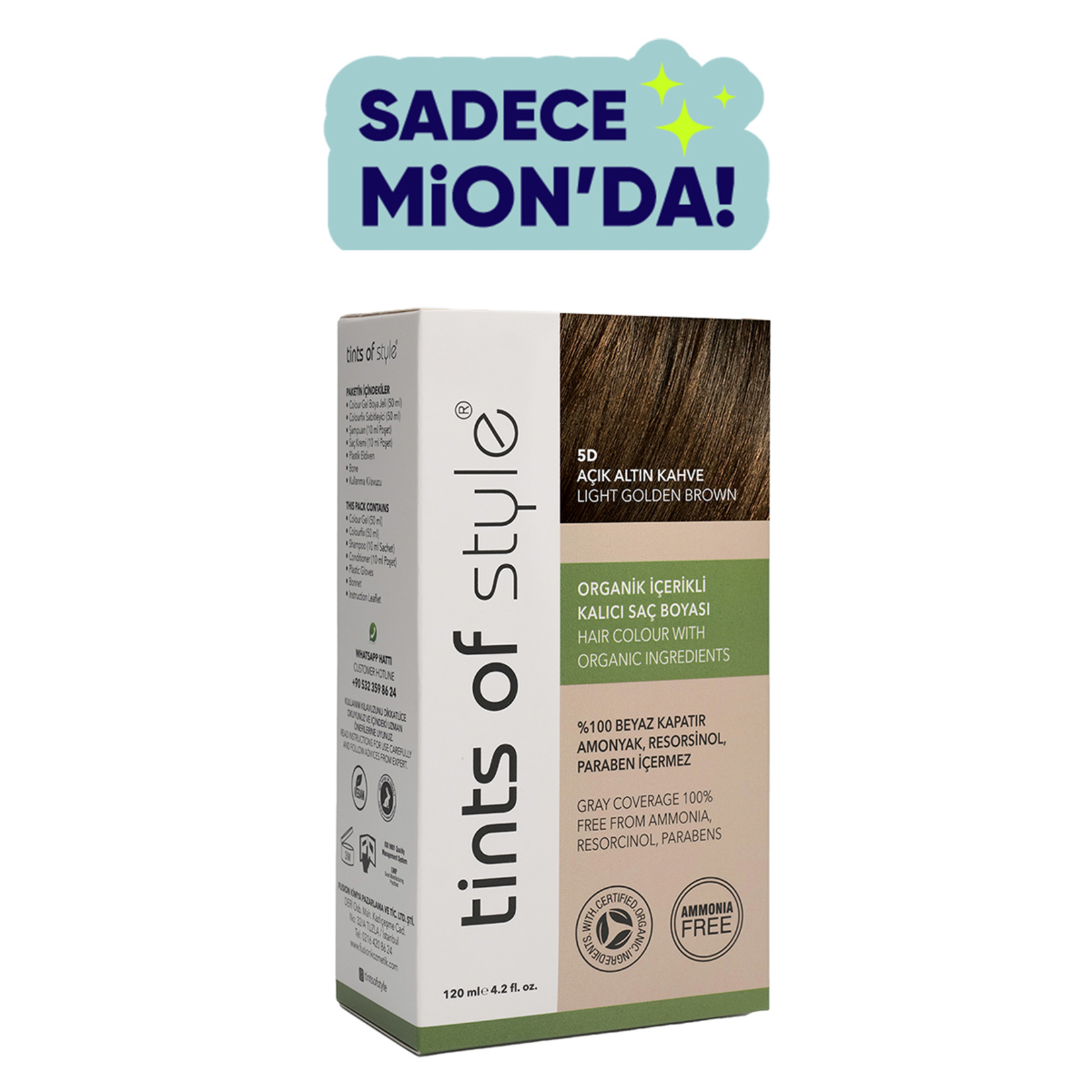 Tints Of Style 5D Açık Altın Kahve Saç Boyası 120 Ml
