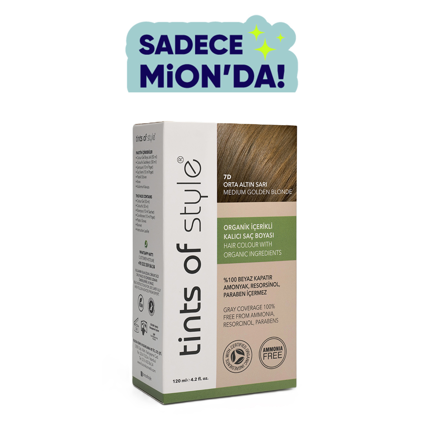 Tints Of Style 7D Orta Altın Sarı Saç Boyası 120 Ml