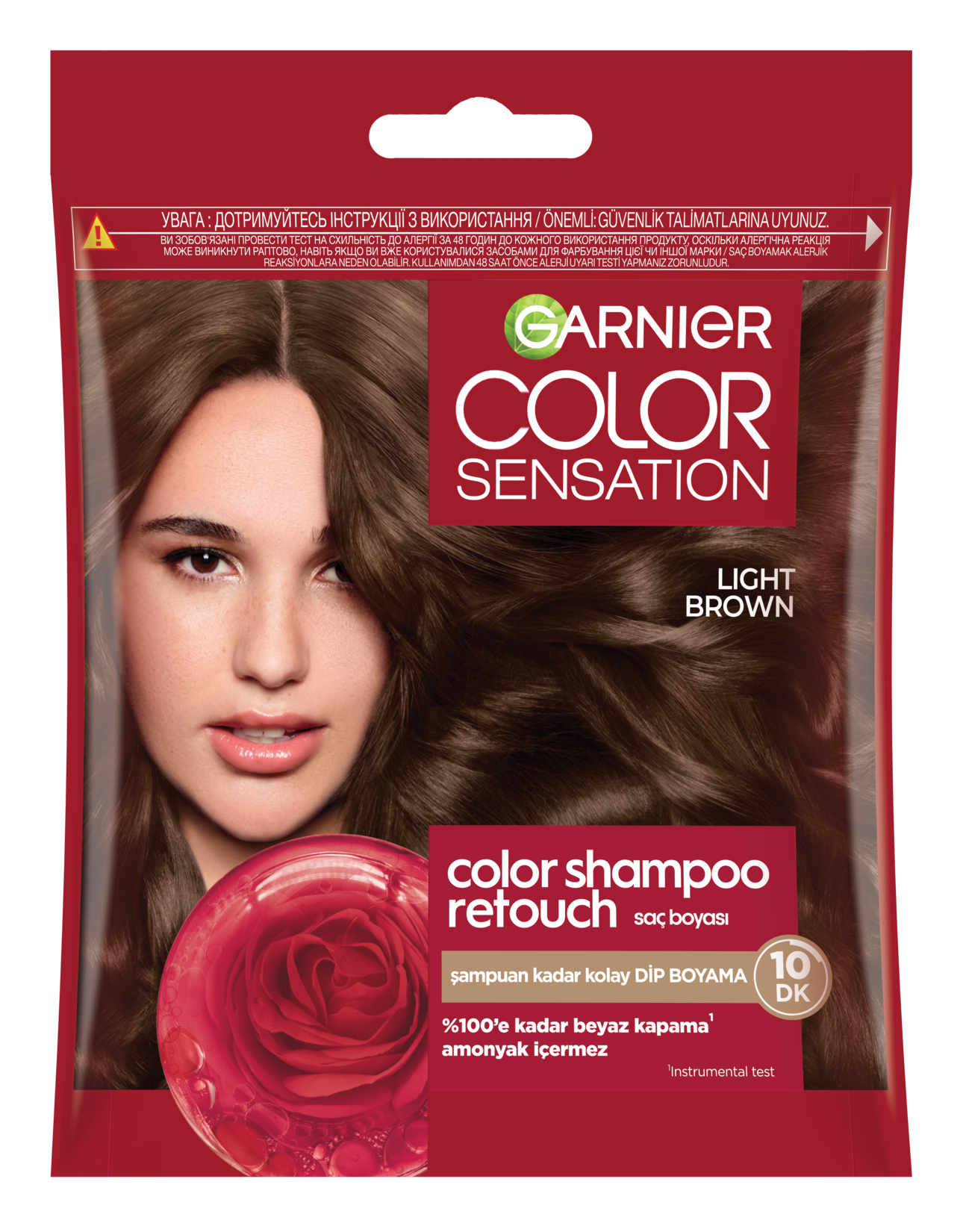 Garnier Color Shampoo Retouch Şampuan Kolaylığında Dip Boyası, Açık Kahve 5.0 40 Ml - Görsel 1