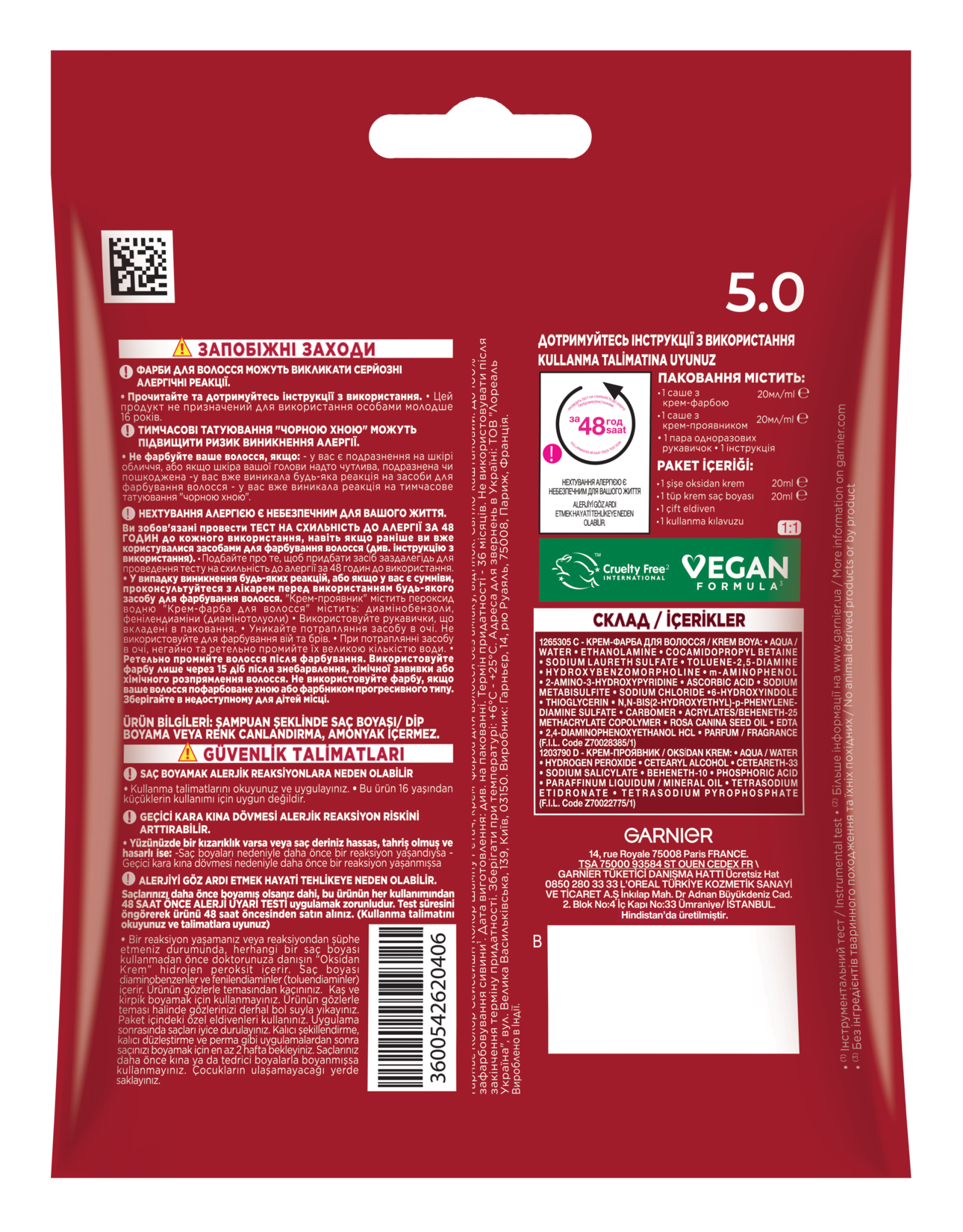 Garnier Color Shampoo Retouch Şampuan Kolaylığında Dip Boyası, Açık Kahve 5.0 40 Ml - Görsel 7