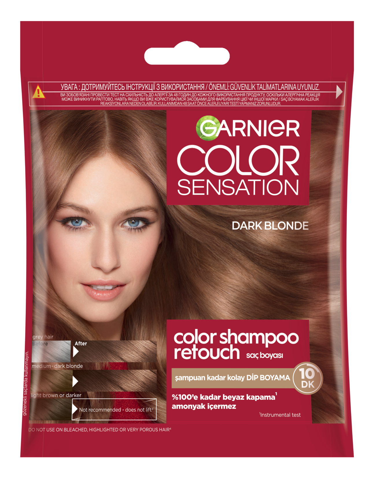 Garnier Color Shampoo Retouch Şampuan Kolaylığında Dip Boyası, Koyu Sarı 6.0 40 Ml - Görsel 1