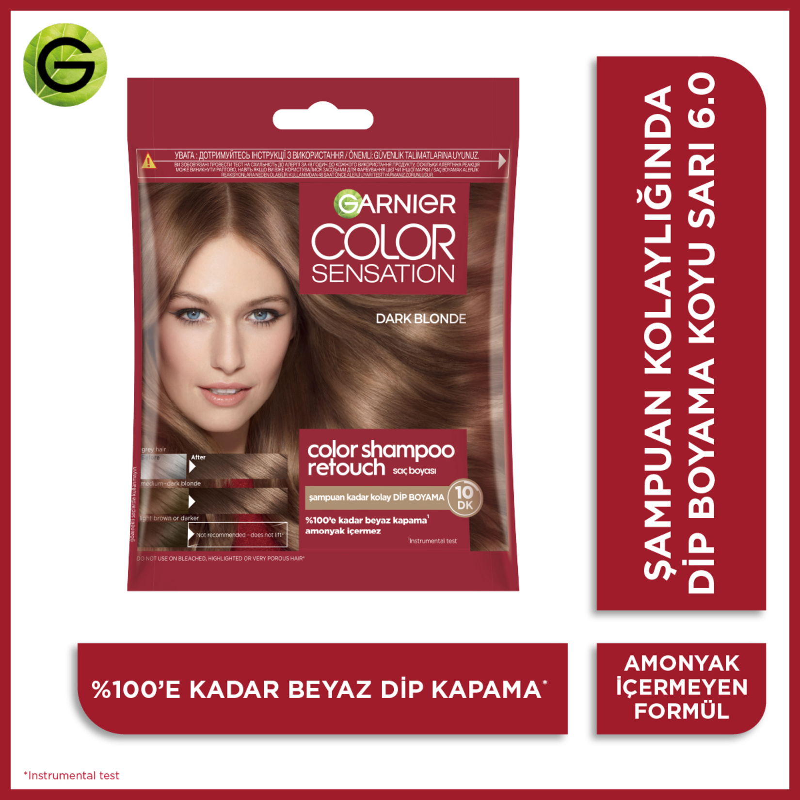Garnier Color Shampoo Retouch Şampuan Kolaylığında Dip Boyası, Koyu Sarı 6.0 40 Ml - Görsel 8