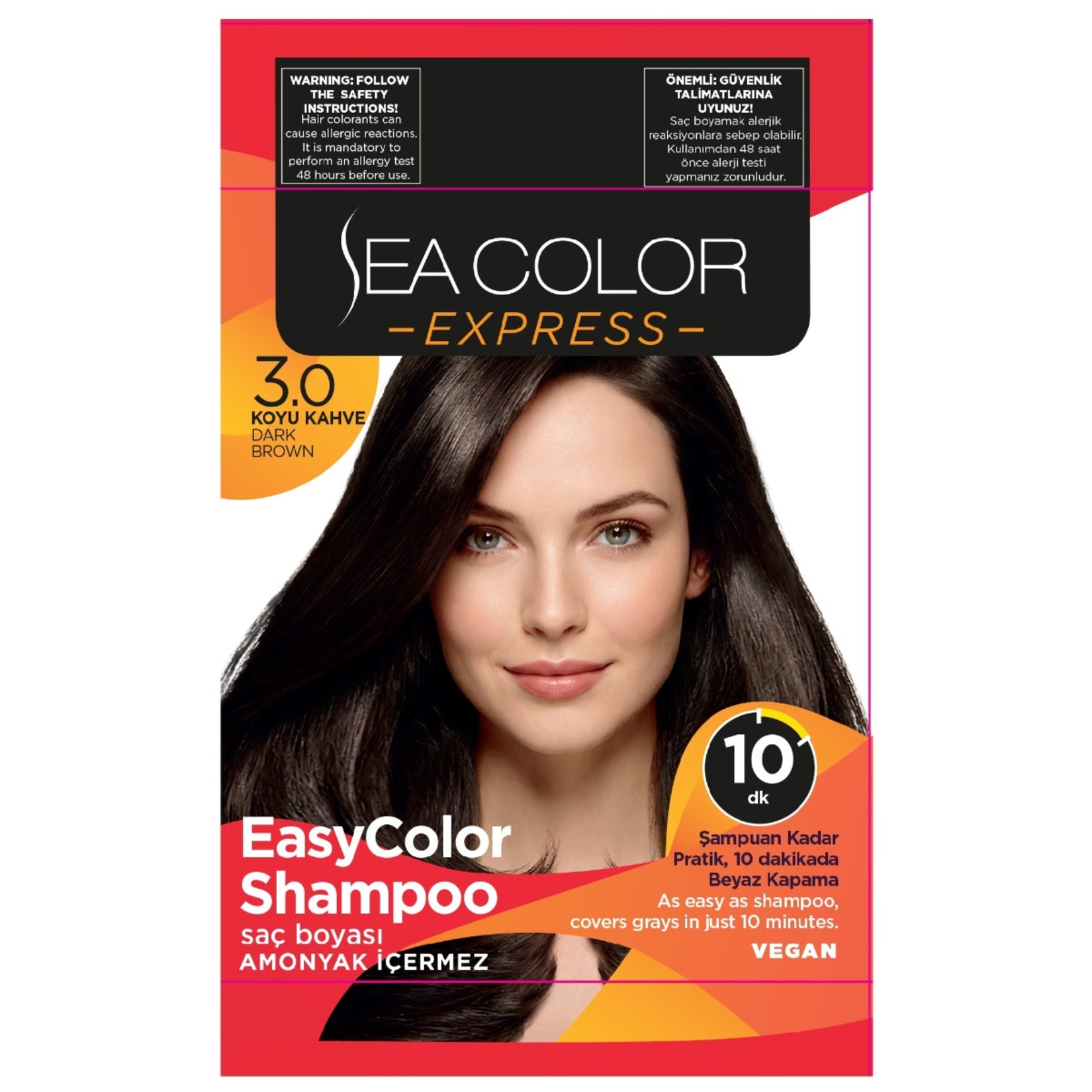 Sea Color Express Şampuan Boya 3.0 Koyu Kahve 60 Ml