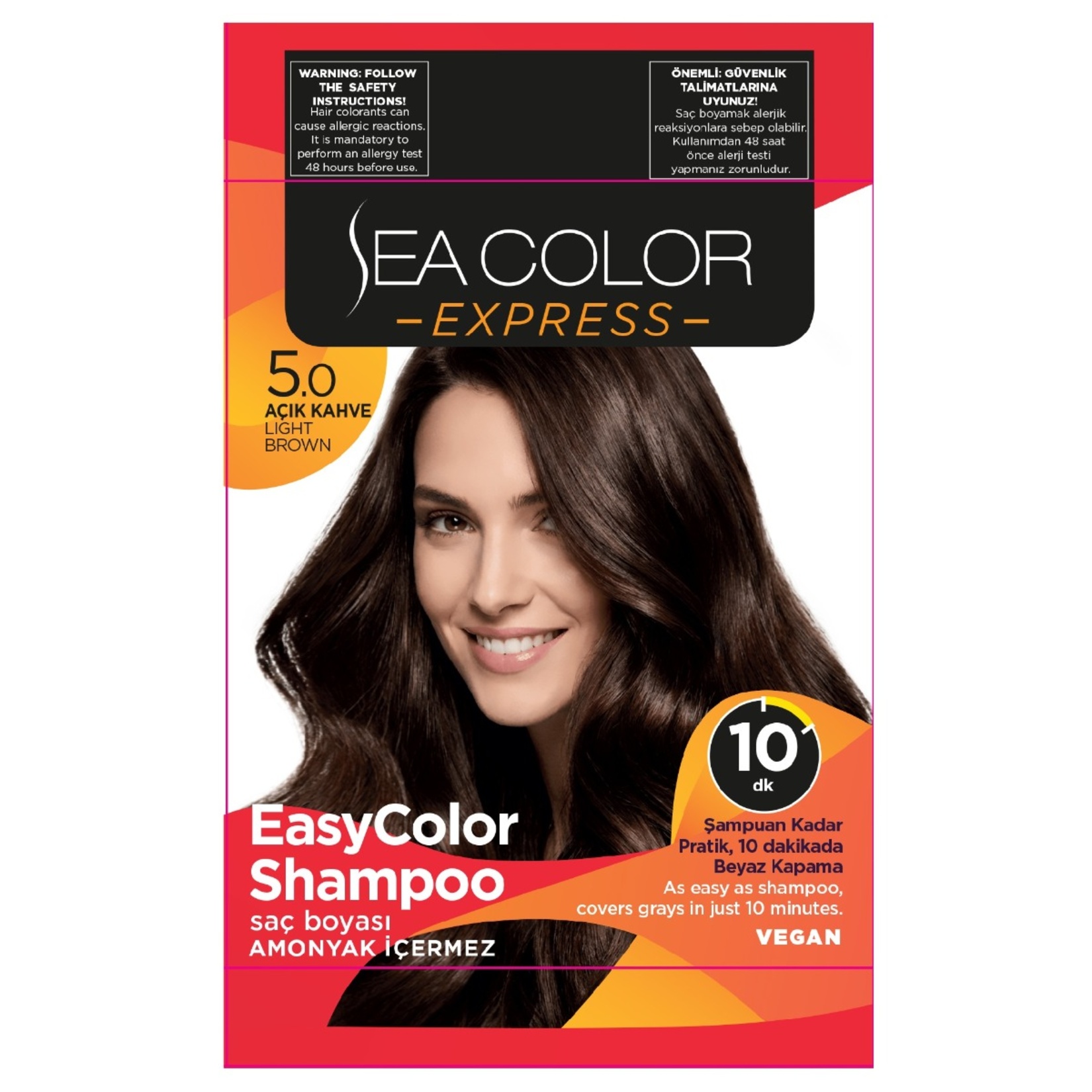 Sea Color Express Şampuan Boya 5.0 Açık Kahve 60 Ml