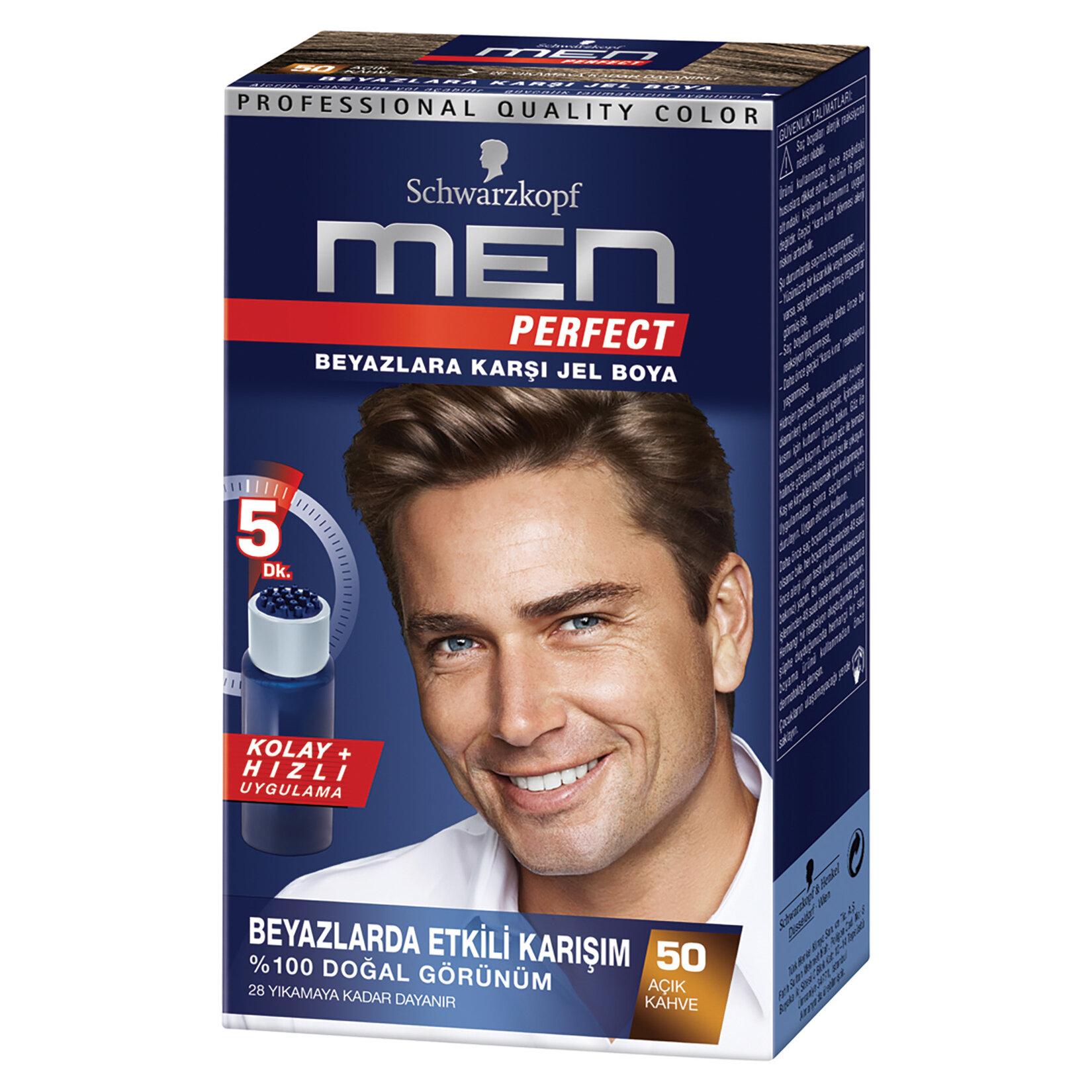 Men Perfect 50 Açık Kahve Erkek Saç Boyası 80 Ml - Görsel 1